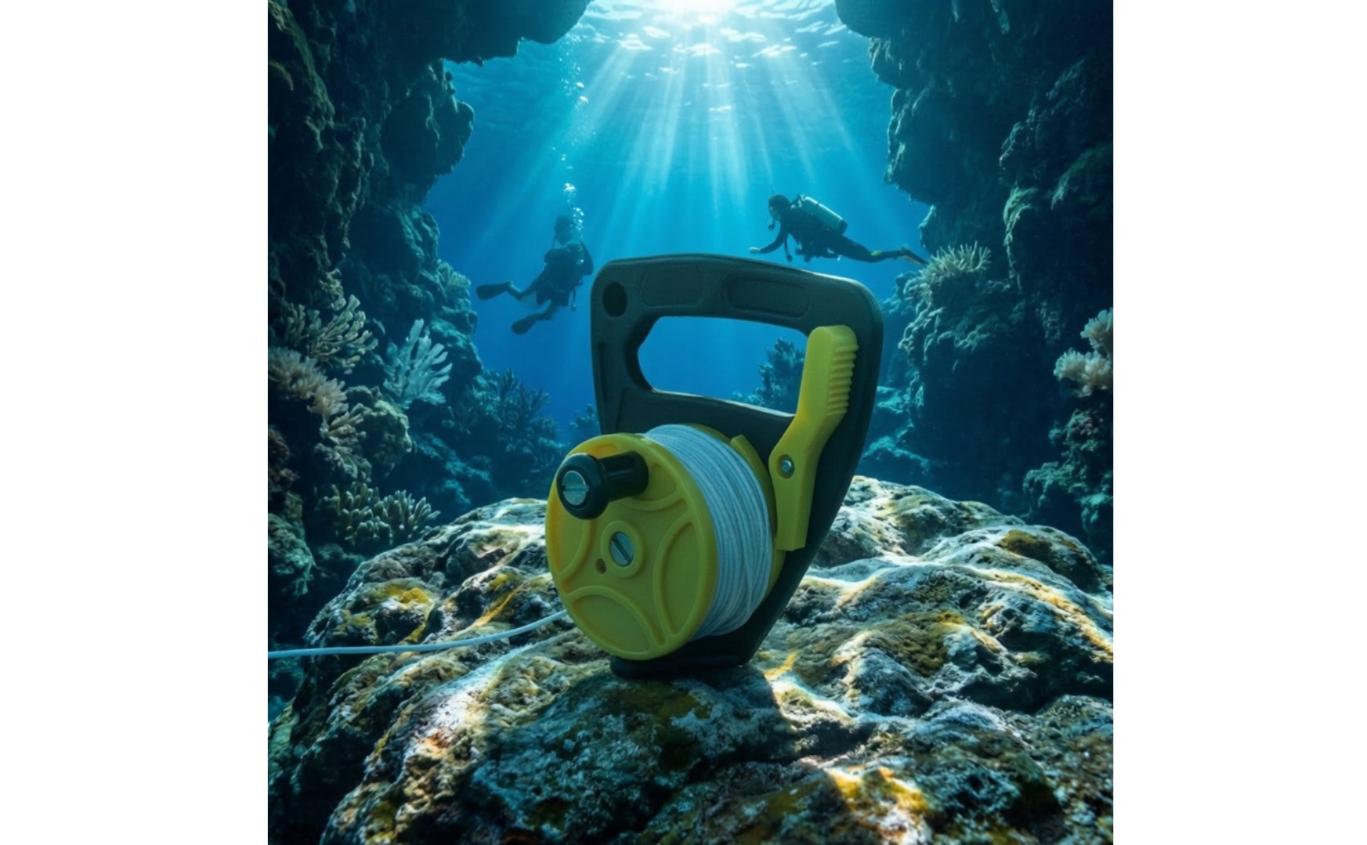 Scuba Diving Line Reel Hand-Held Dive Reel with Handle Compact for Cave Divers