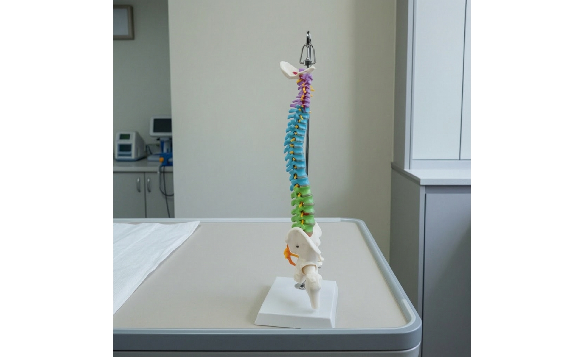 Human Spine Model Teaching Spine Model with Pelvis Hanging for Medical Training