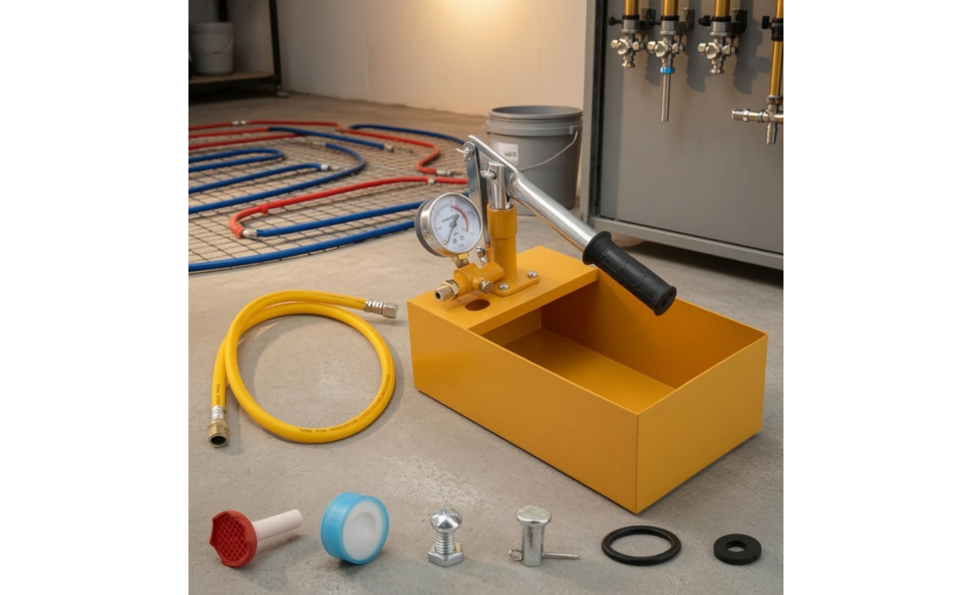 Druckprüfpumpe manuell Druckprüfpumpe mit Manometer Analog für Dichtheitsprüfung