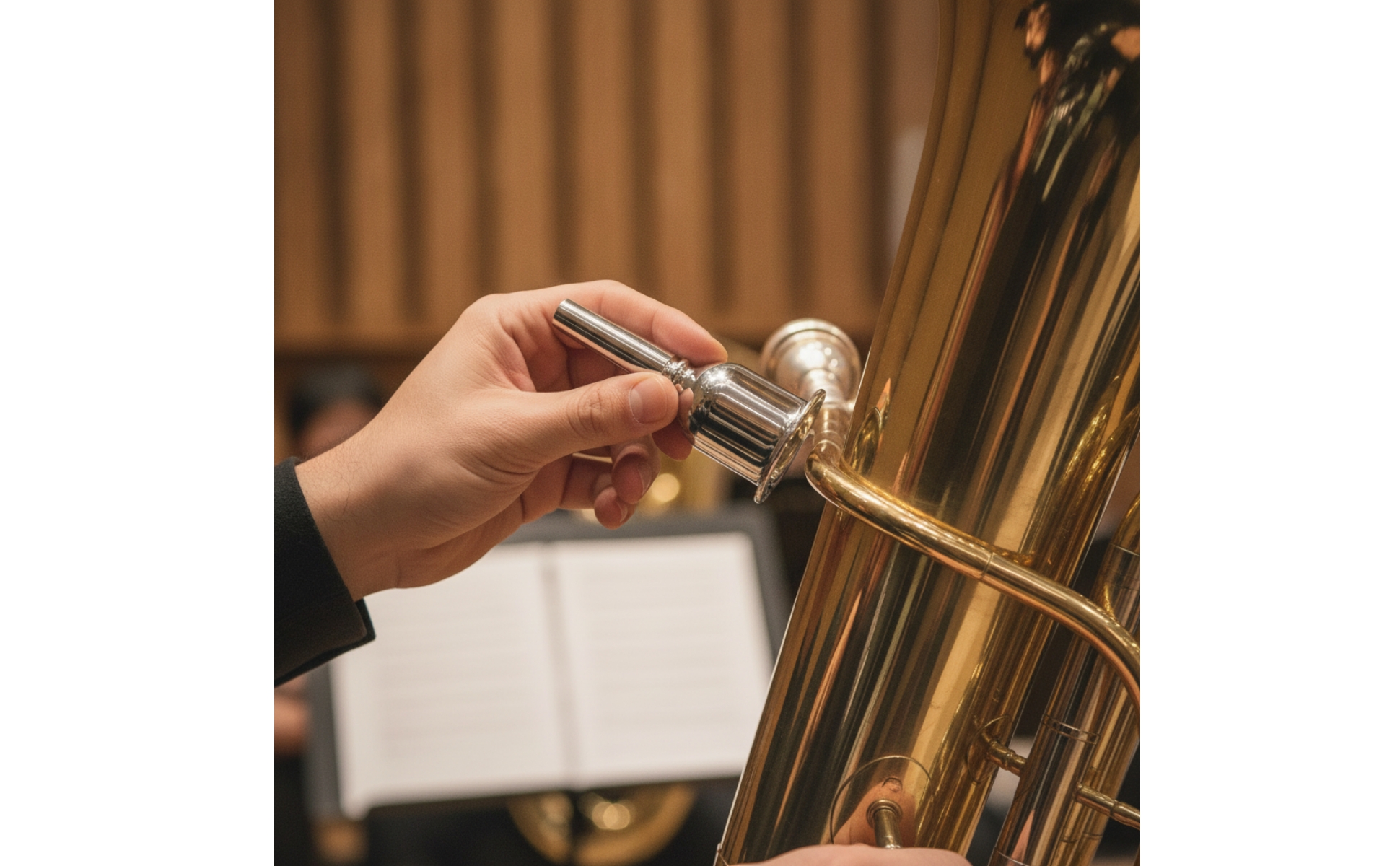 Tuba Mouthpiece Silver-Plated for Performance, Auditions