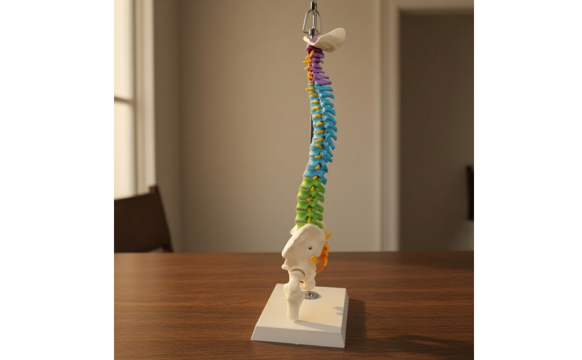 Human Spine Model Teaching Spine Model with Pelvis Hanging for Medical Training