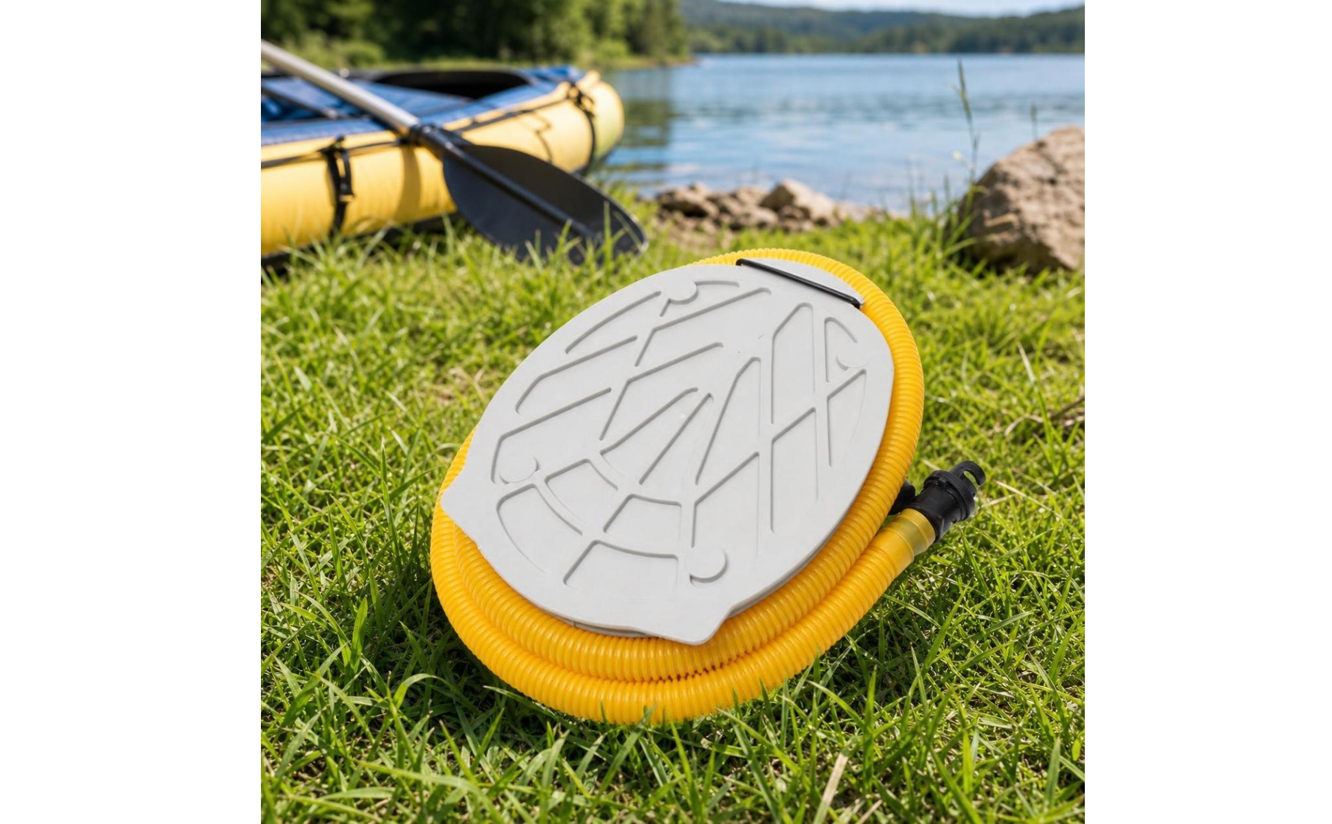 Fußluftpumpe fußbetrieben fußpumpe universell für camping, outdoor, wohnmobil