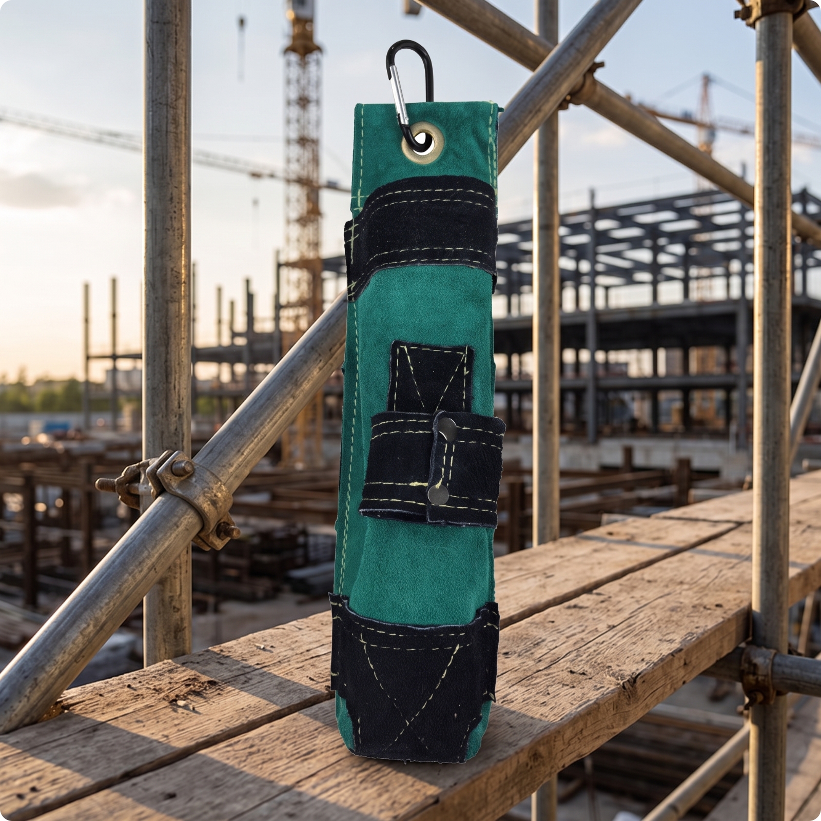 Leather Metal-Joining Rod Pouch Reinforced Holder Fire-Retardant for