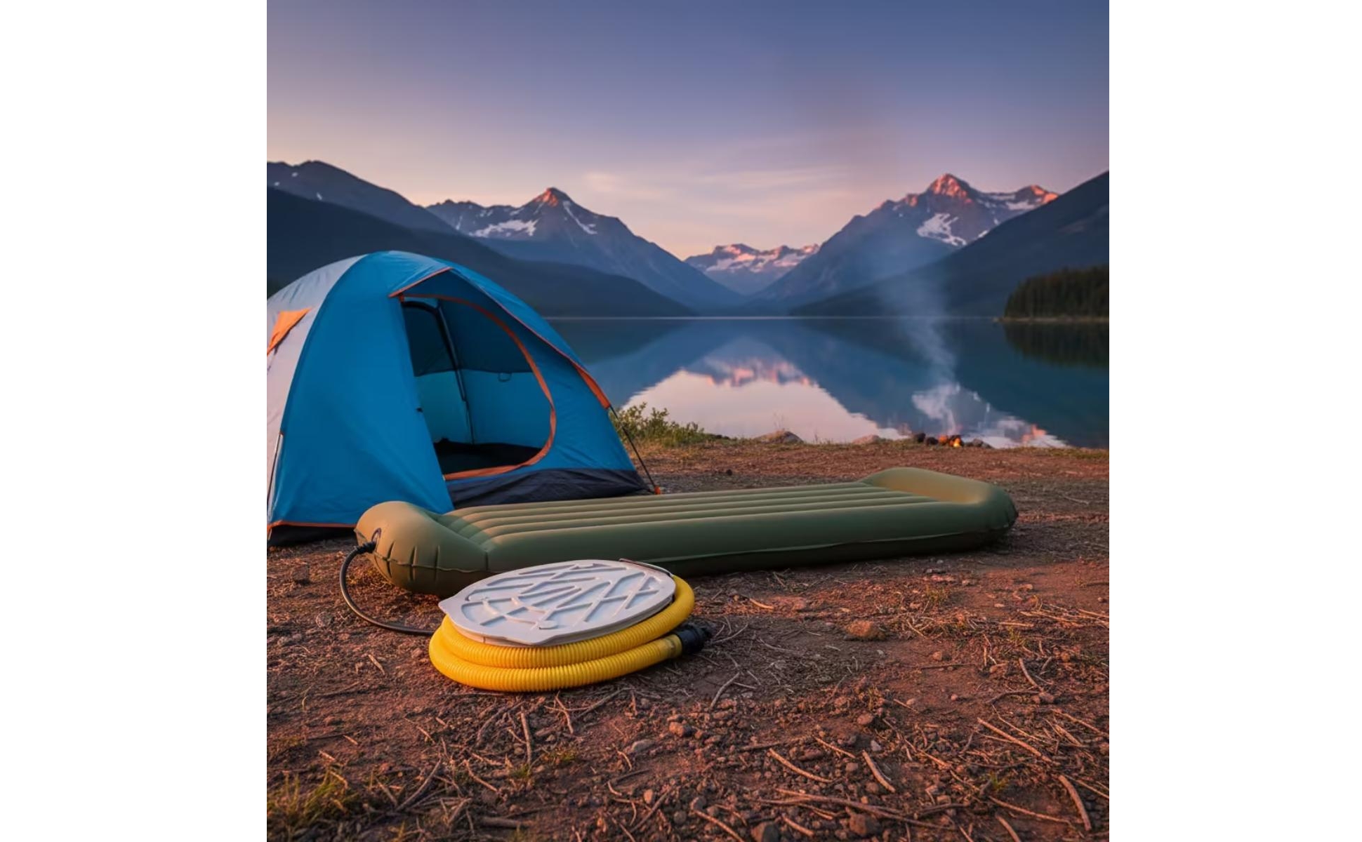 Fußluftpumpe fußbetrieben fußpumpe universell für camping, outdoor, wohnmobil