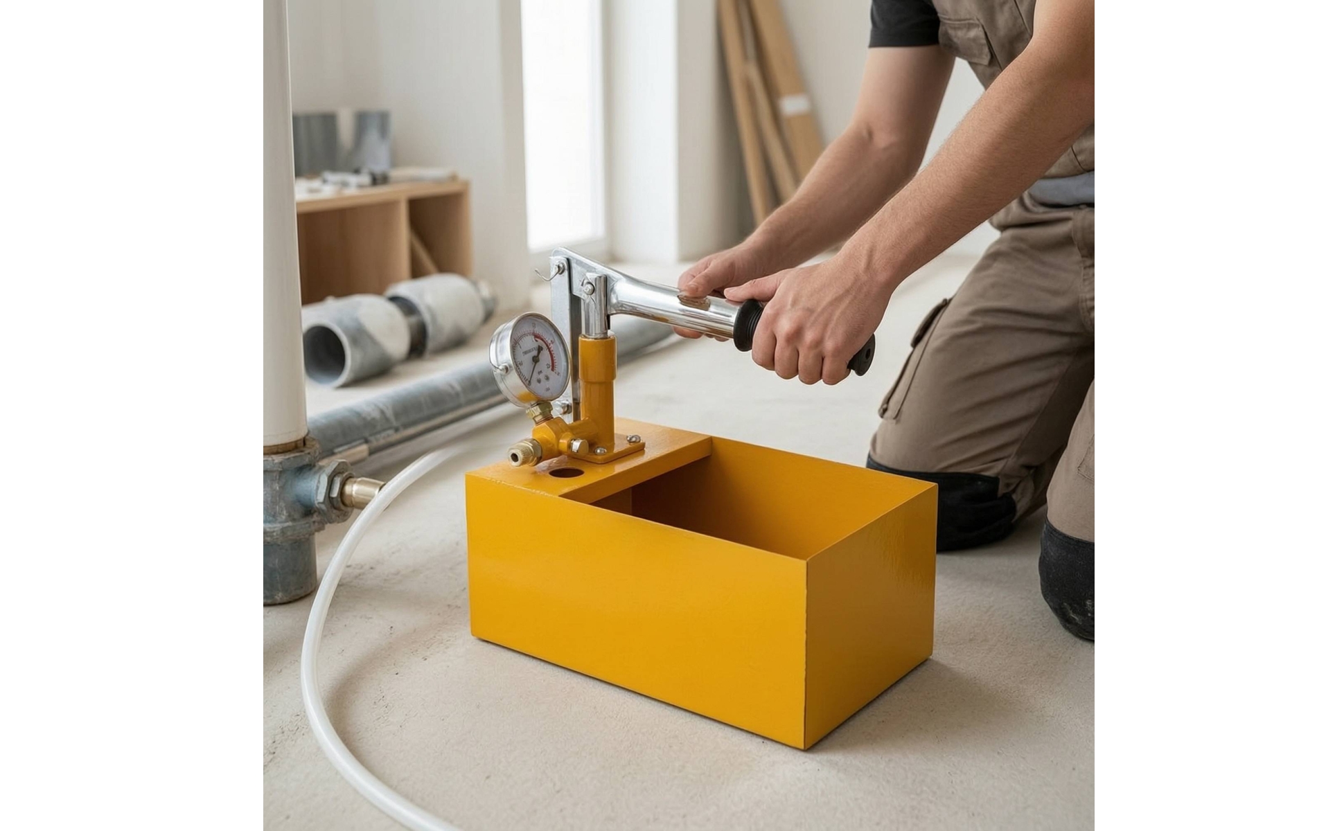 Pressure Test Pump with Gauge Lever-Style Pressure Test Pump Hand-Operated