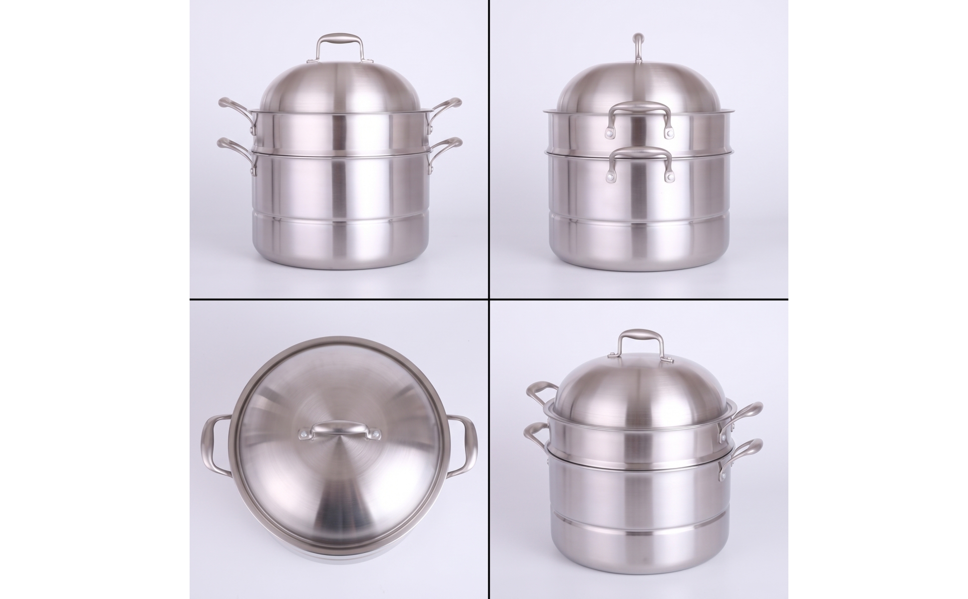 Steamer Pot Stainless Steel Steamer Pot with Lid 3-Layer for Kitchen, Home Cooks