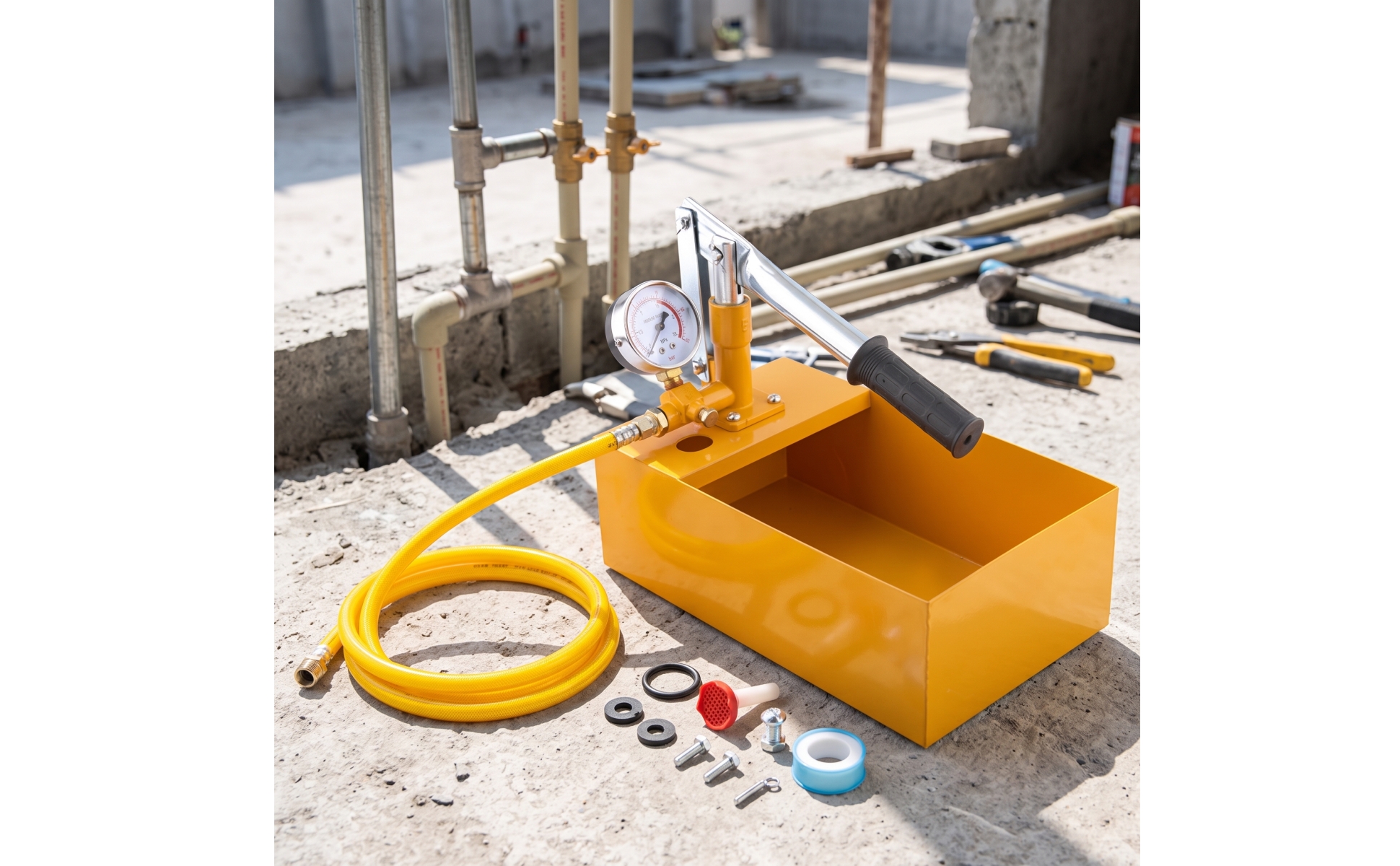 Druckprüfpumpe manuell Druckprüfpumpe mit Manometer Analog für Dichtheitsprüfung