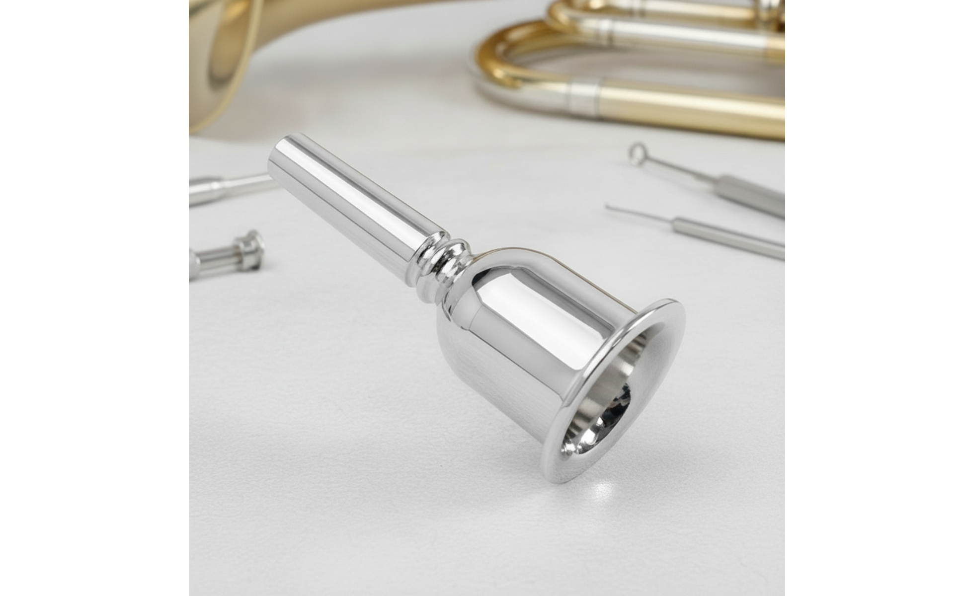 Tuba Mouthpiece Silver-Plated for Performance, Auditions