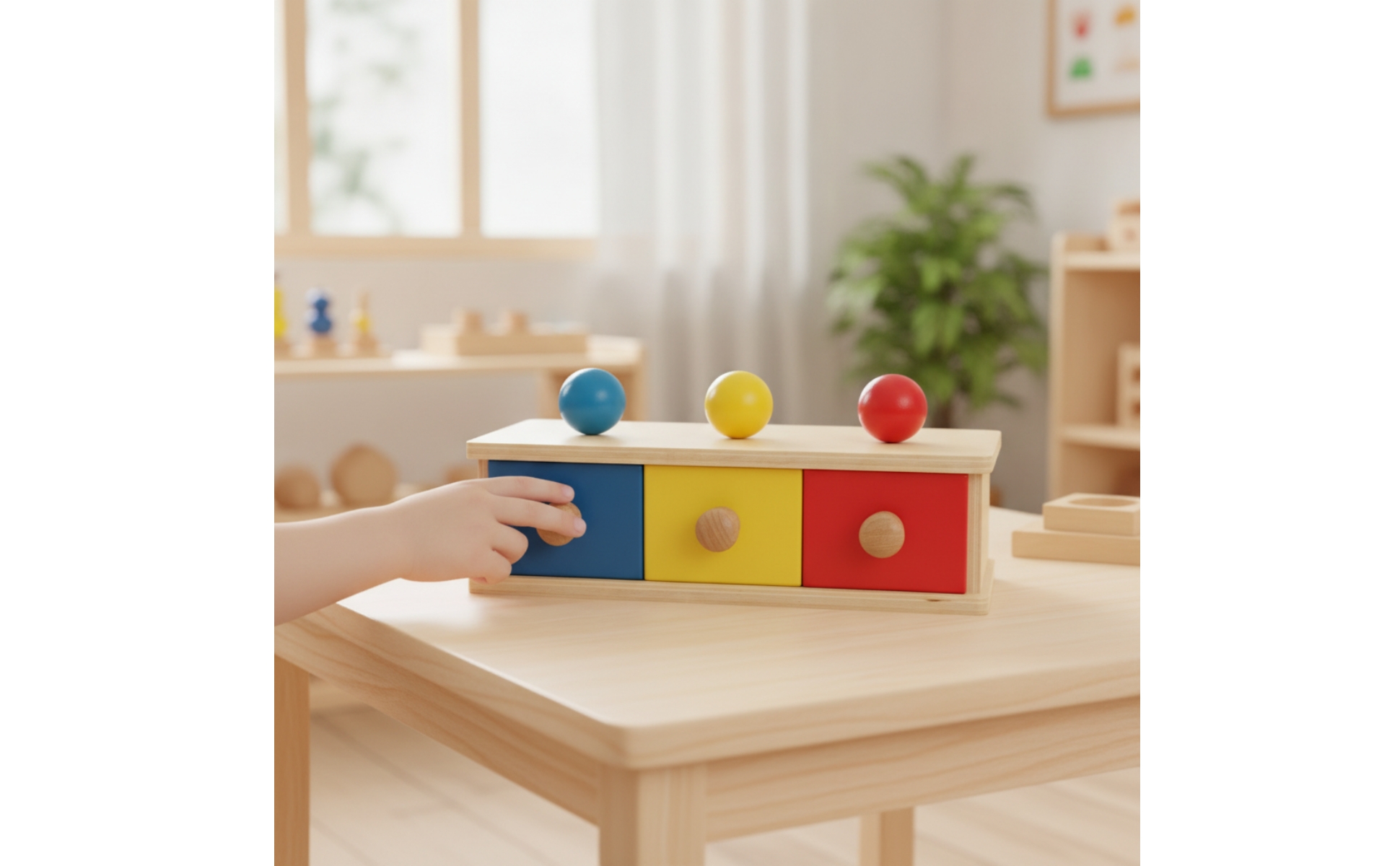 Child-Centered Drawer Box Early Learning Object Permanence Box Hand-Eye