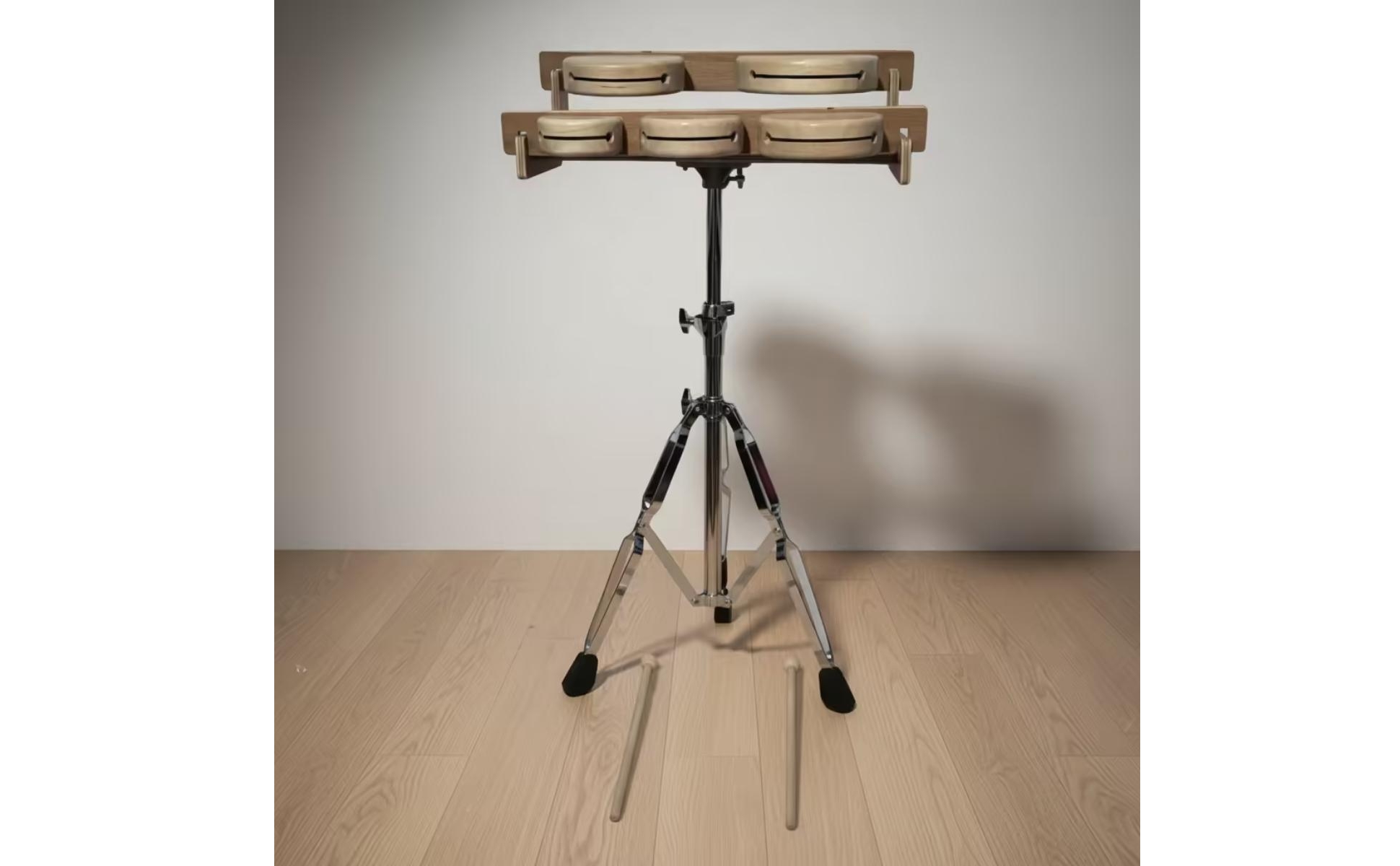 Wood Blocks with Stand Tripod-Mounted 5 Tone Wood Block Wooden for Beginners