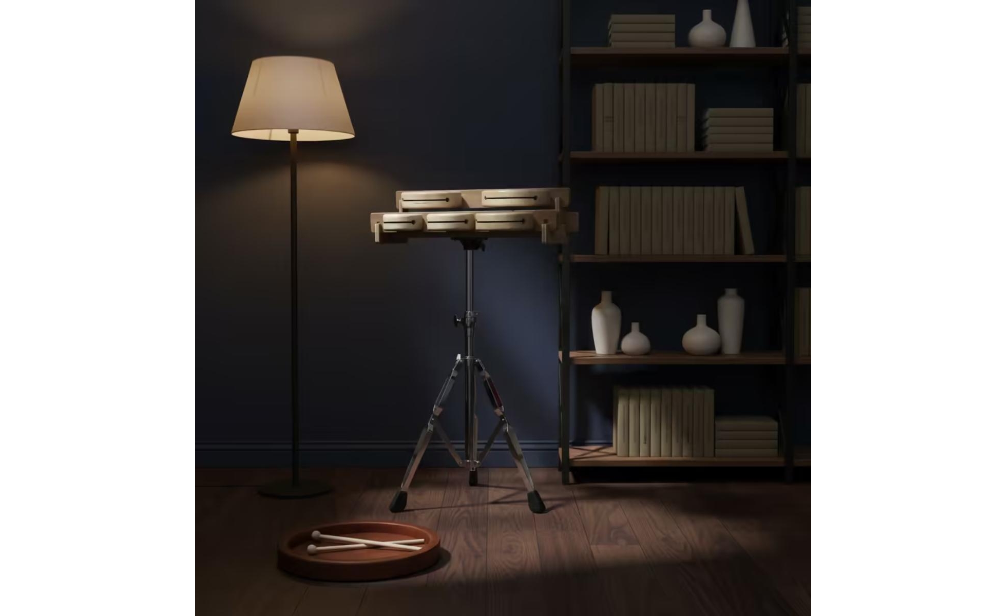 Wood Blocks with Stand Tripod-Mounted 5 Tone Wood Block Wooden for Beginners