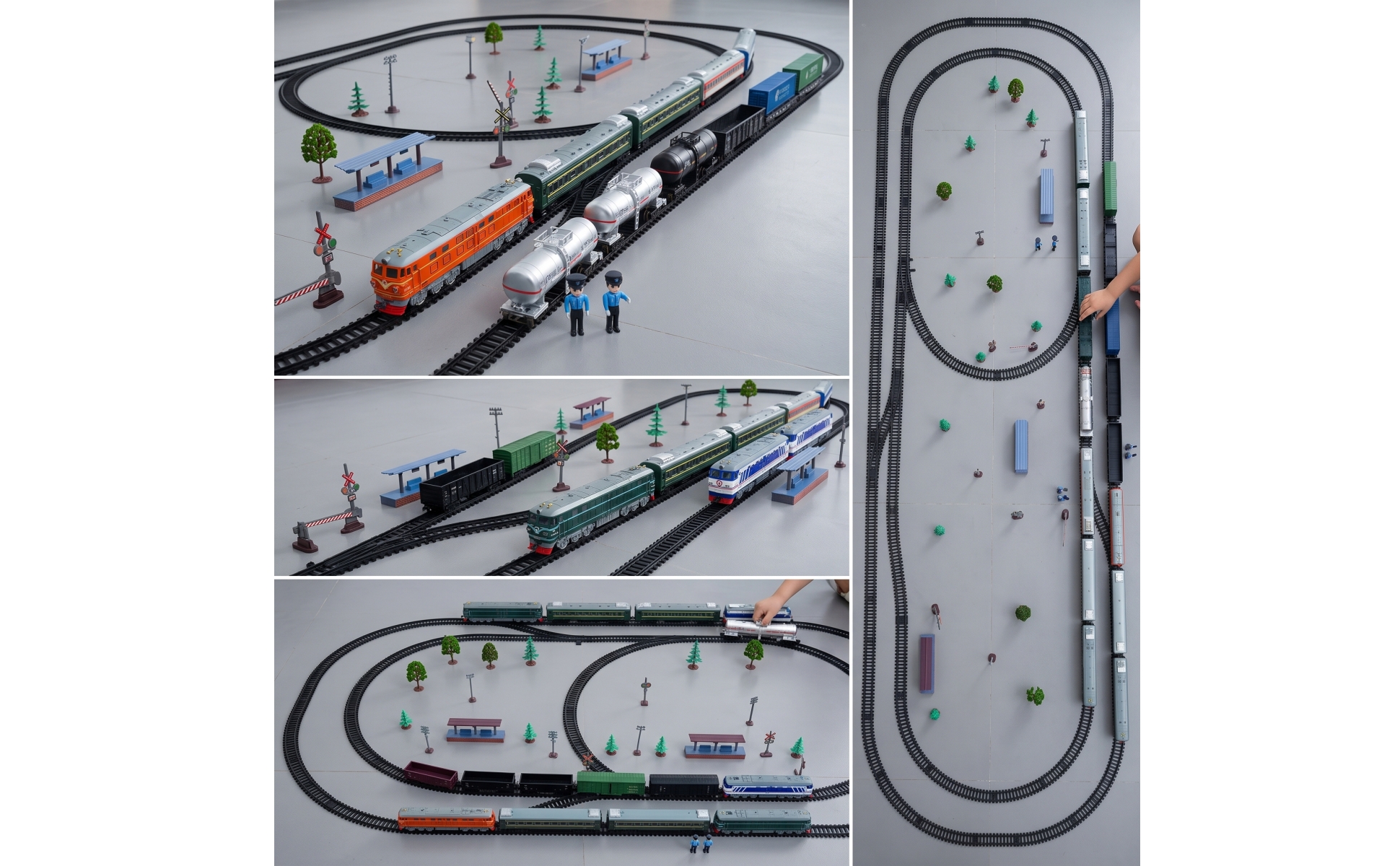 Set Trenino Elettrico Realistico Trenino con Binari in Miniatura per Bambini