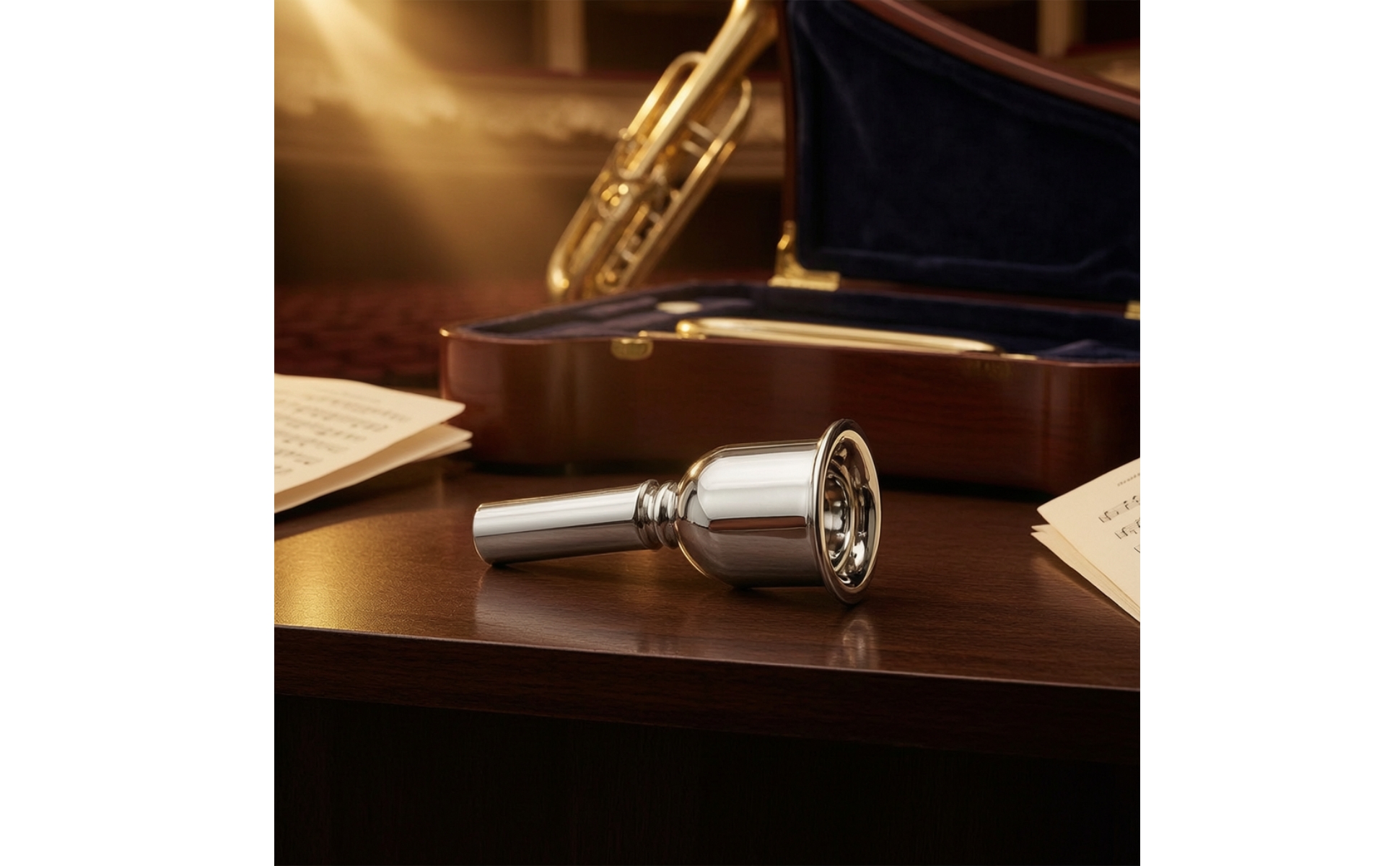 Tuba Mouthpiece Silver-Plated for Performance, Auditions
