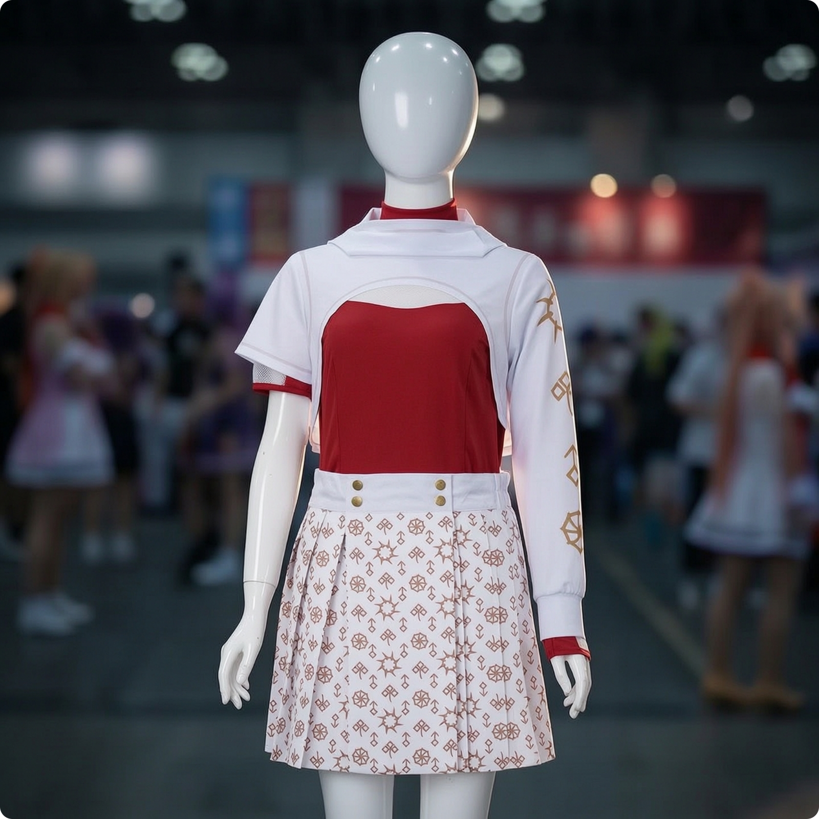 cosplay-kostüm zweiteilig kostümset plissiert für theateraufführung