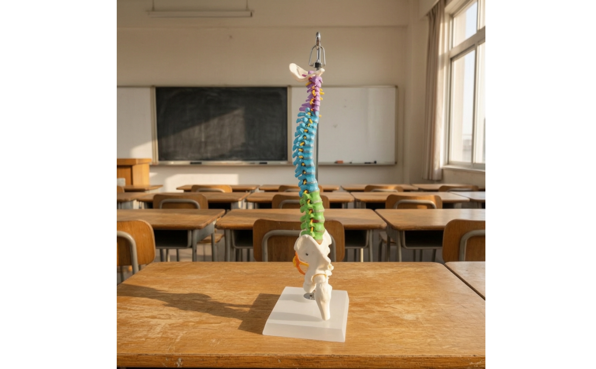 Human Spine Model Teaching Spine Model with Pelvis Hanging for Medical Training