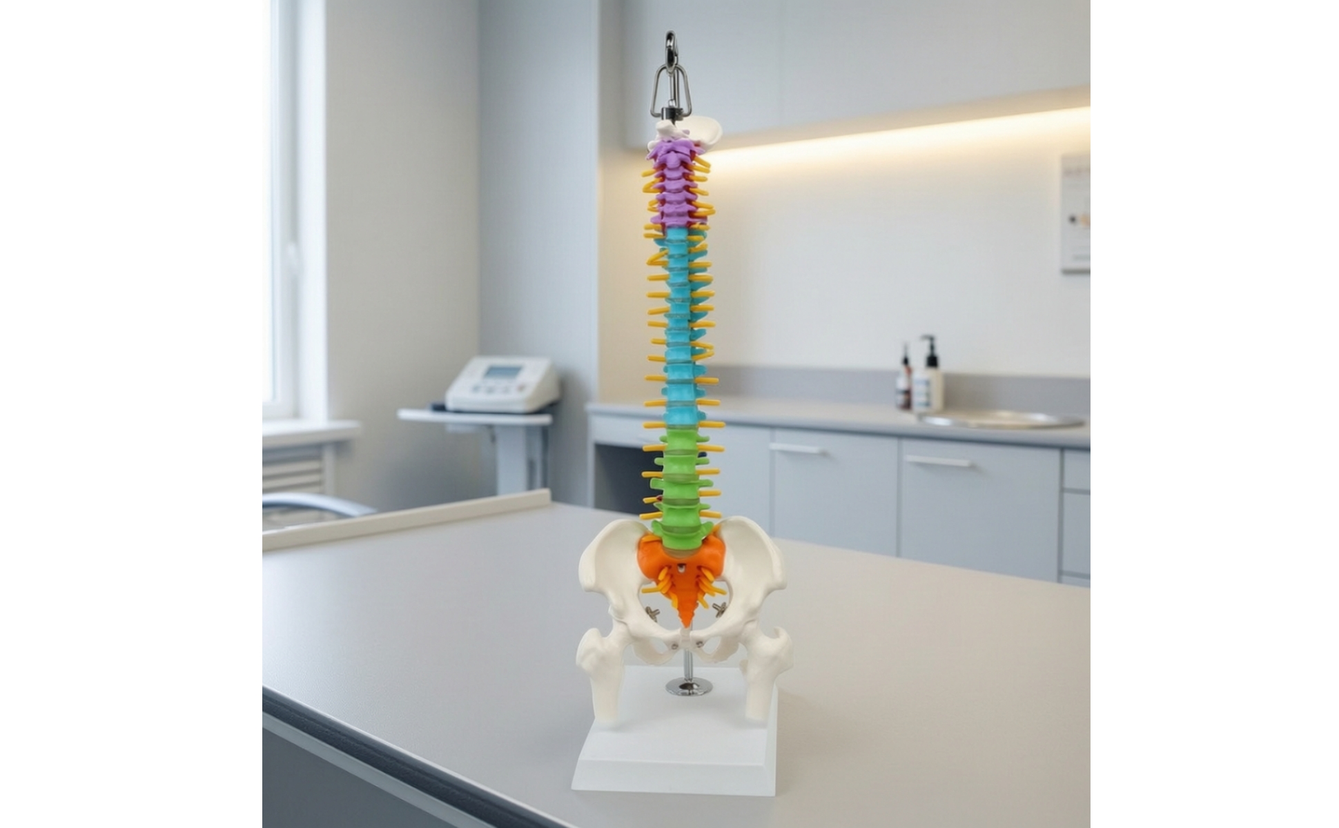 Human Spine Model Teaching Spine Model with Pelvis Hanging for Medical Training
