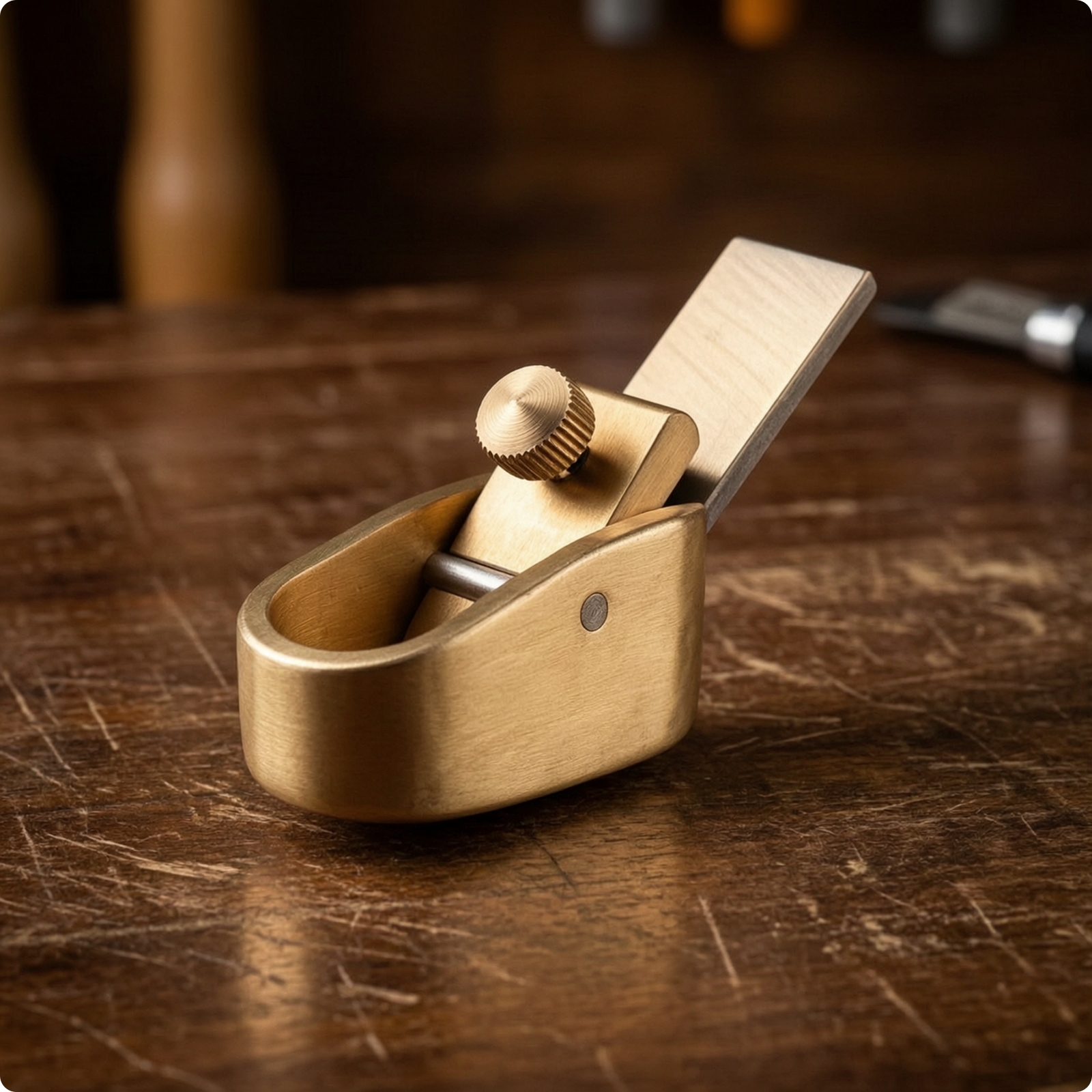 Thumb Plane Brass Woodworking Tool Adjustable for Instrument Making, Woodworkers