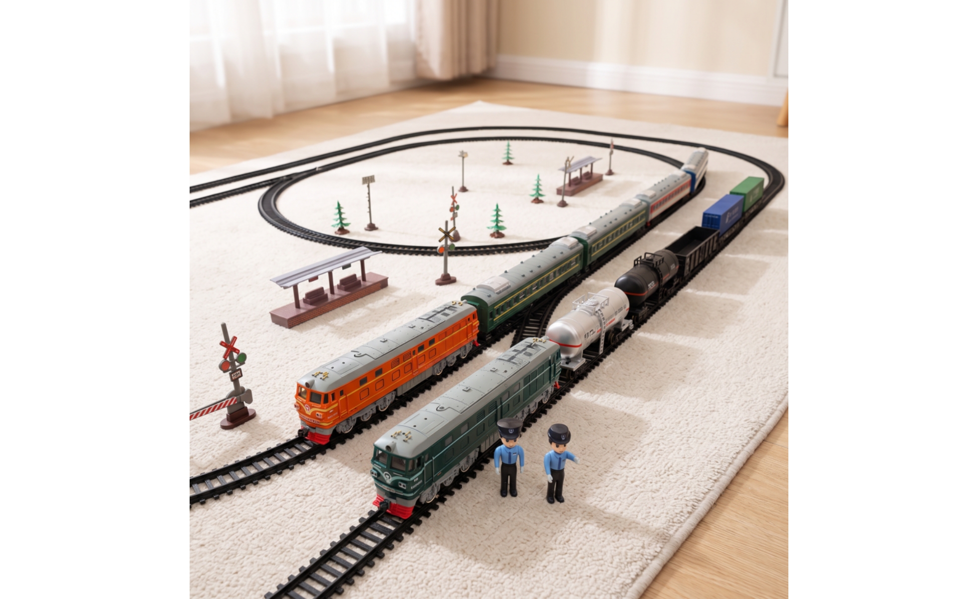 Set Trenino Elettrico Realistico Trenino con Binari in Miniatura per Bambini
