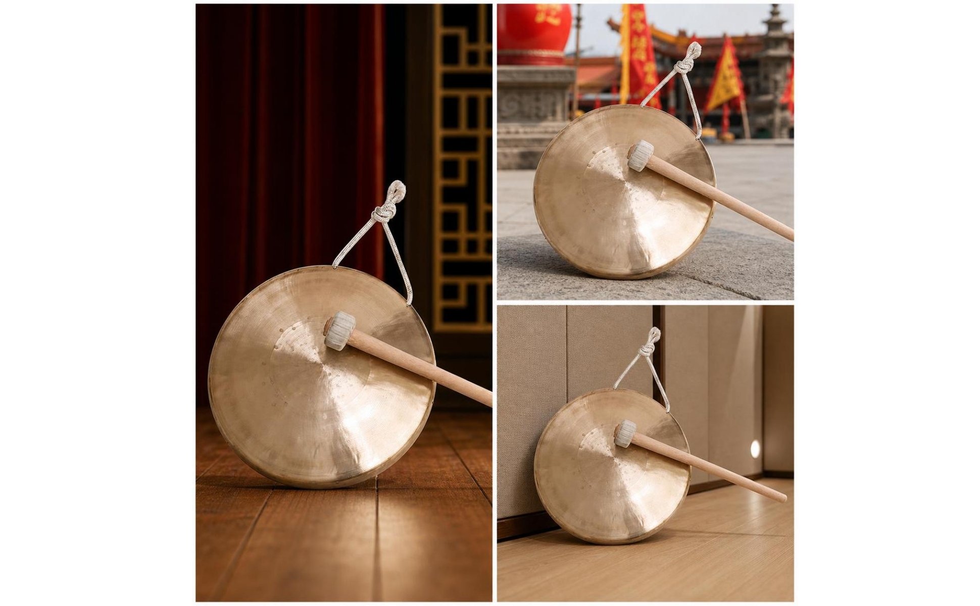 Copper Gong Traditional Gong Handmade for Rehearsal, Classroom, Performers