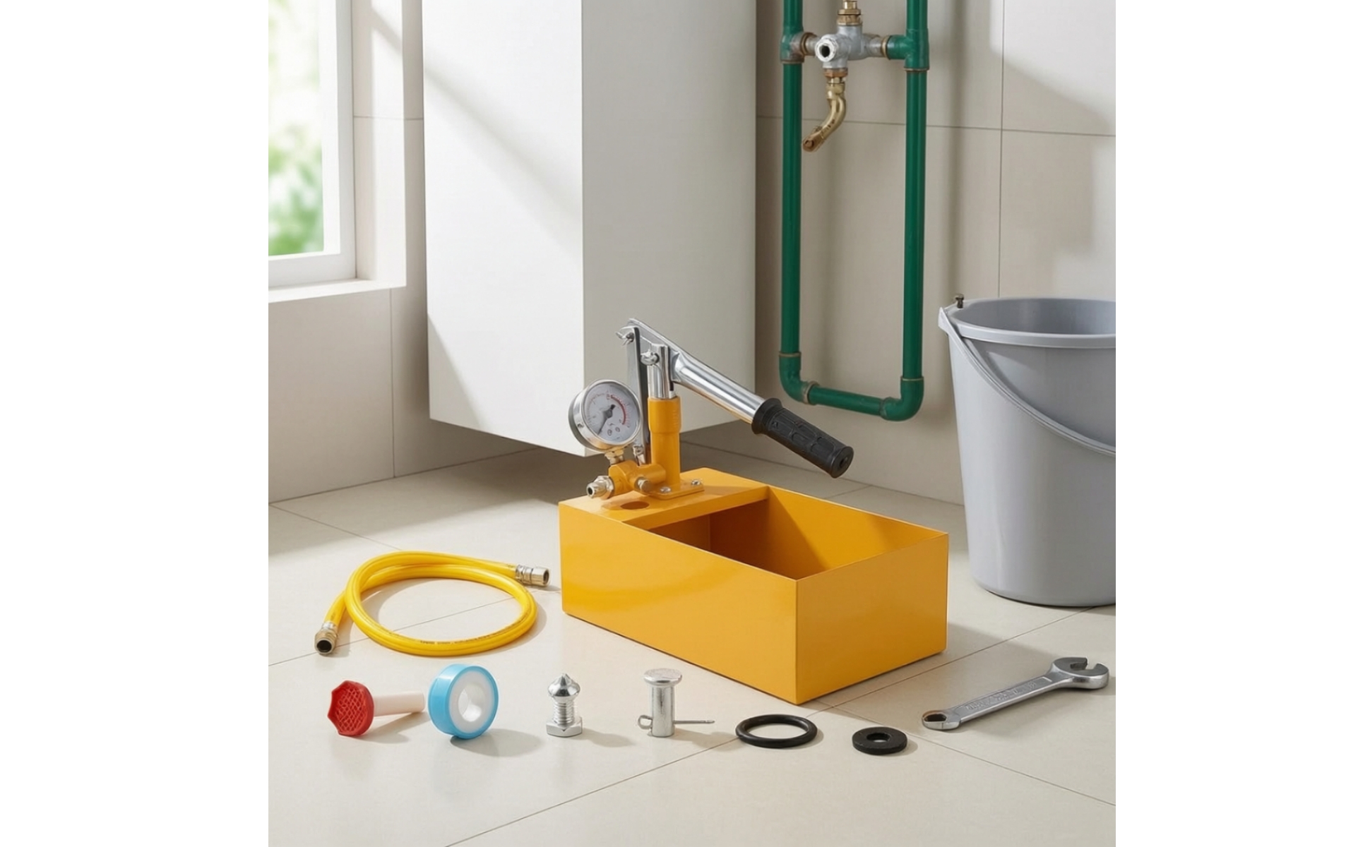 Druckprüfpumpe manuell Druckprüfpumpe mit Manometer Analog für Dichtheitsprüfung
