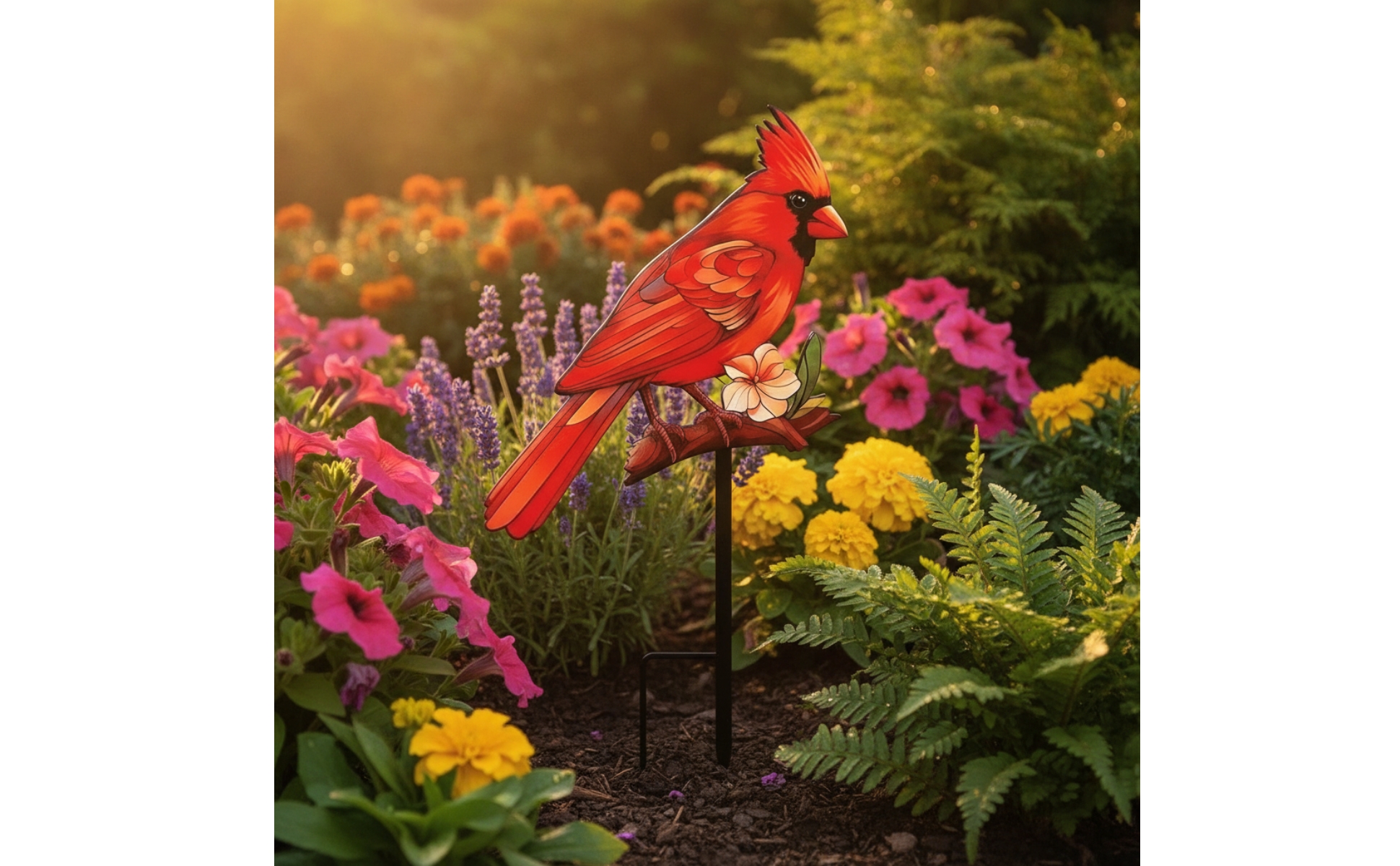 Metal Garden Stake with Bird Design Outdoor Bird Garden Stake Decorative