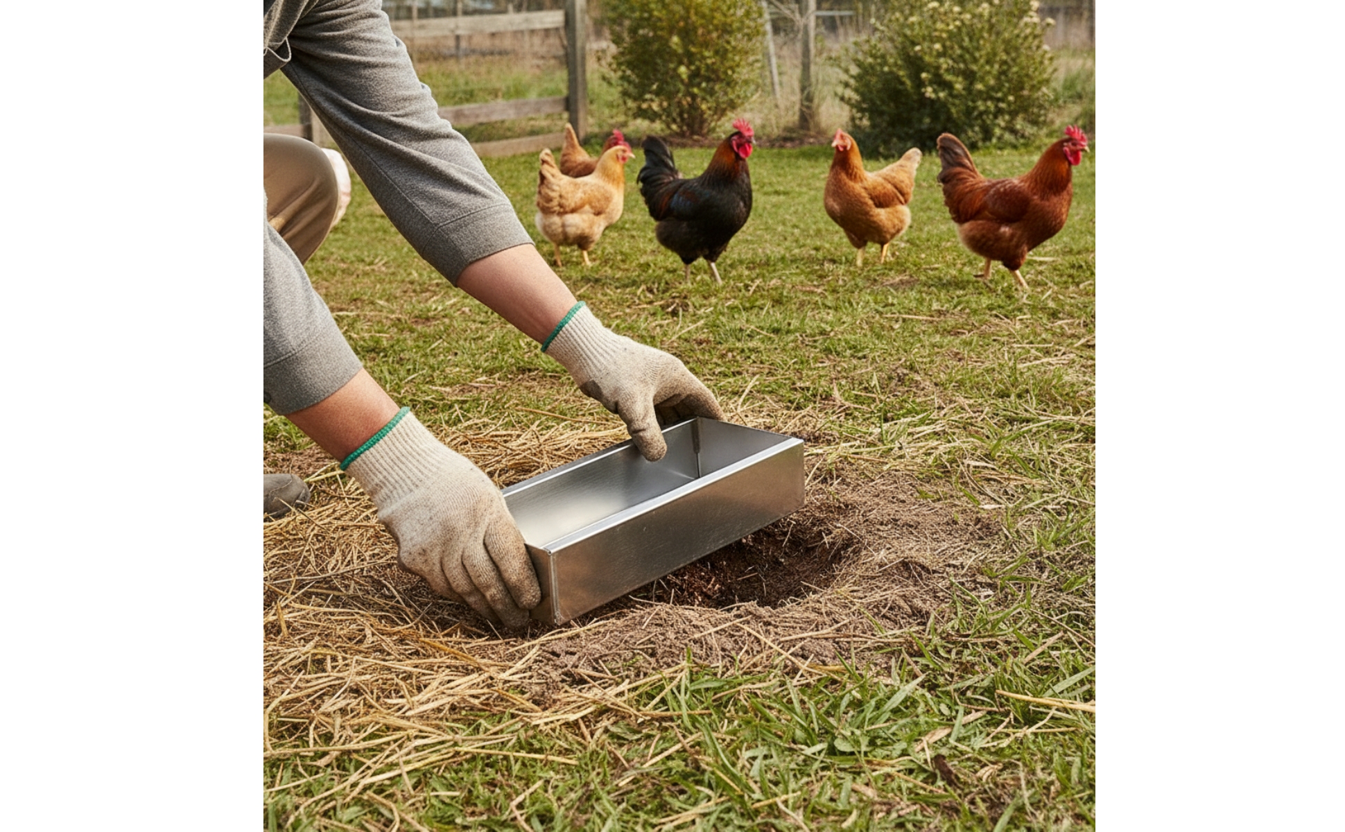 Chicken Feed Trough Stainless Steel Poultry Feed Trough Open-Top for Farm Yard