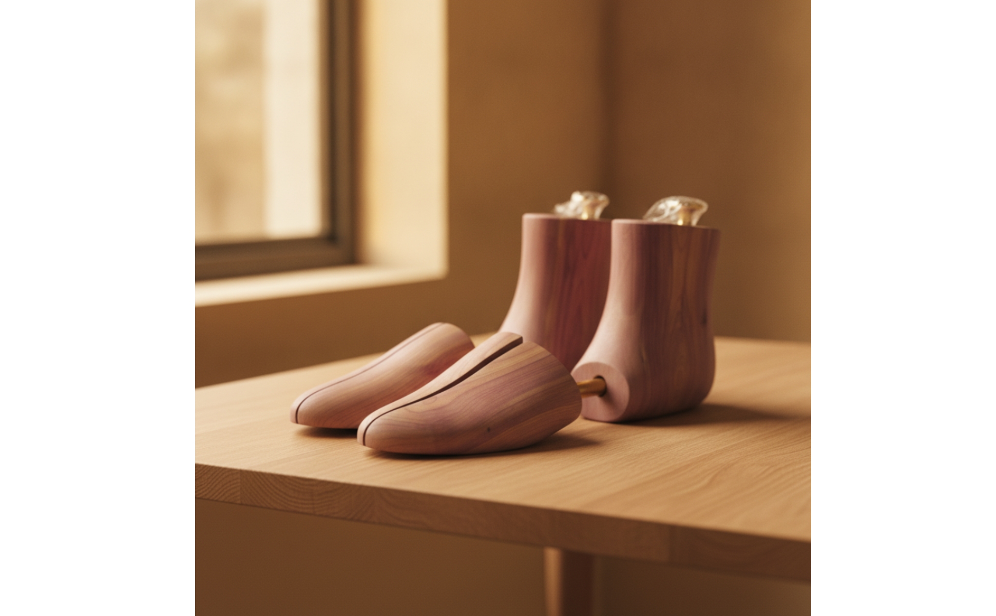Cedar Boot Tree Fragrant Shoe Tree with Metal Rod for Closet Storage