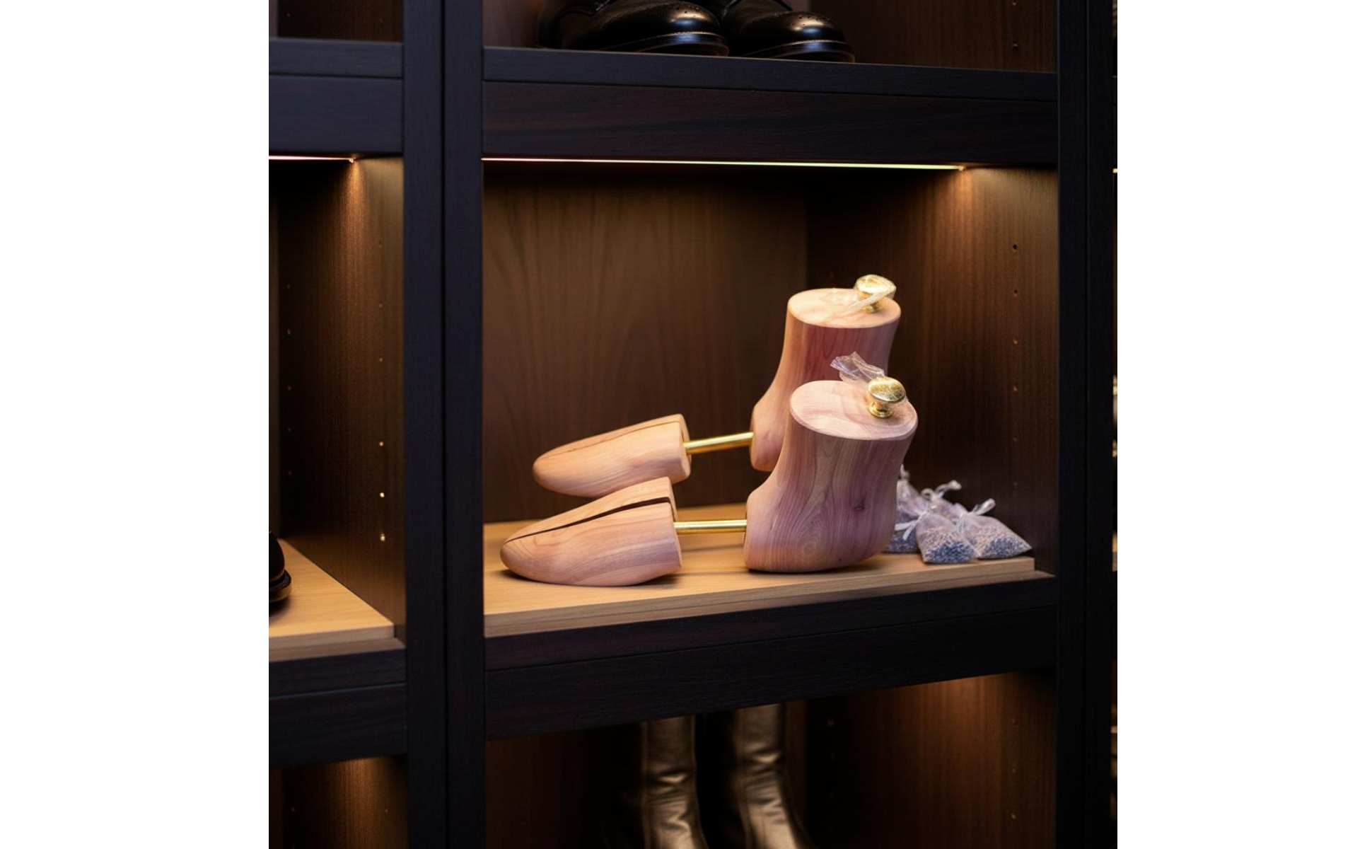 Cedar Boot Tree Fragrant Shoe Tree with Metal Rod for Closet Storage