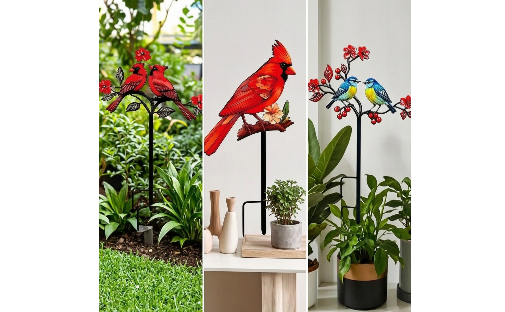 Metal Garden Stake with Bird Design Outdoor Bird Garden Stake Decorative