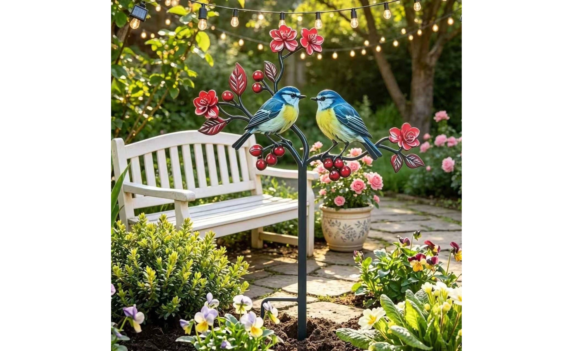 Metal Garden Stake with Bird Design Outdoor Bird Garden Stake Decorative