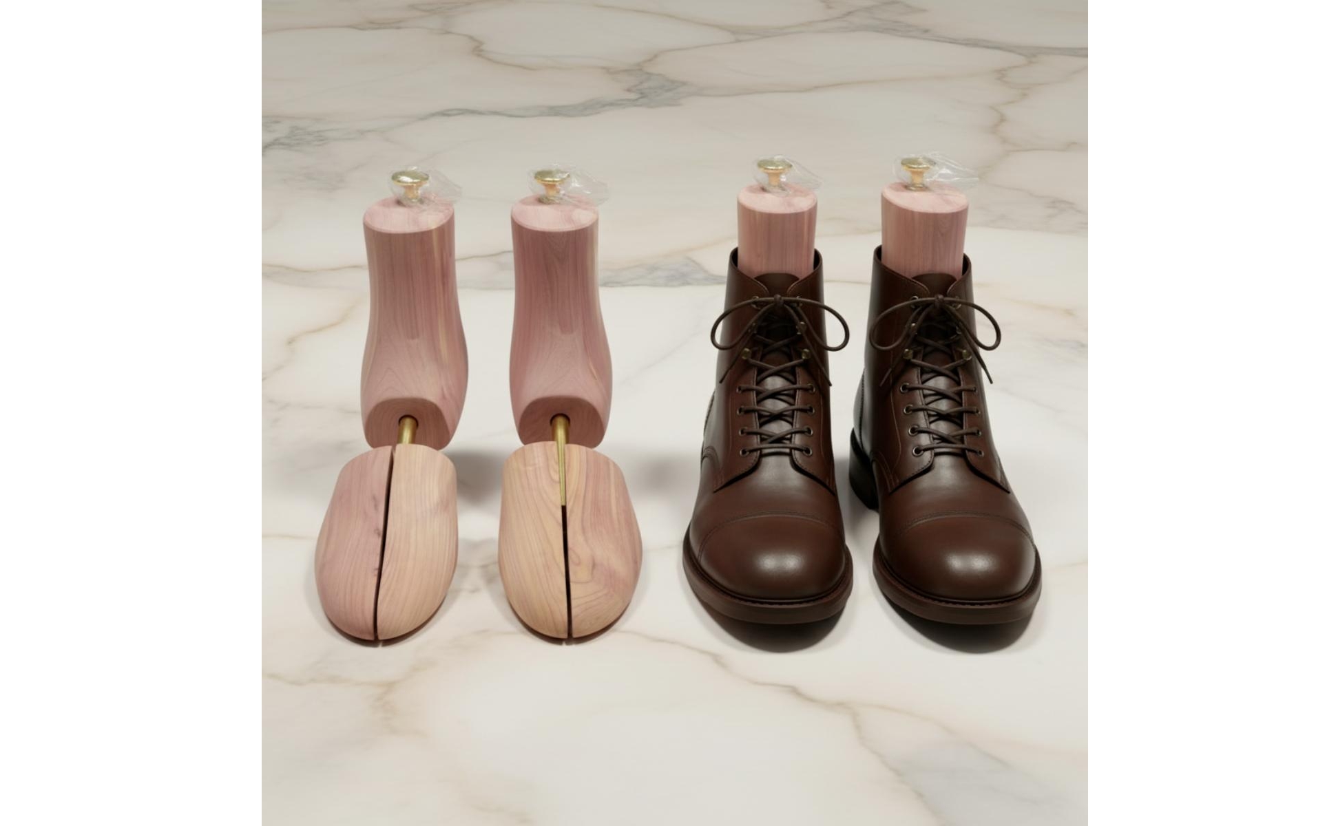 Cedar Boot Tree Fragrant Shoe Tree with Metal Rod for Closet Storage