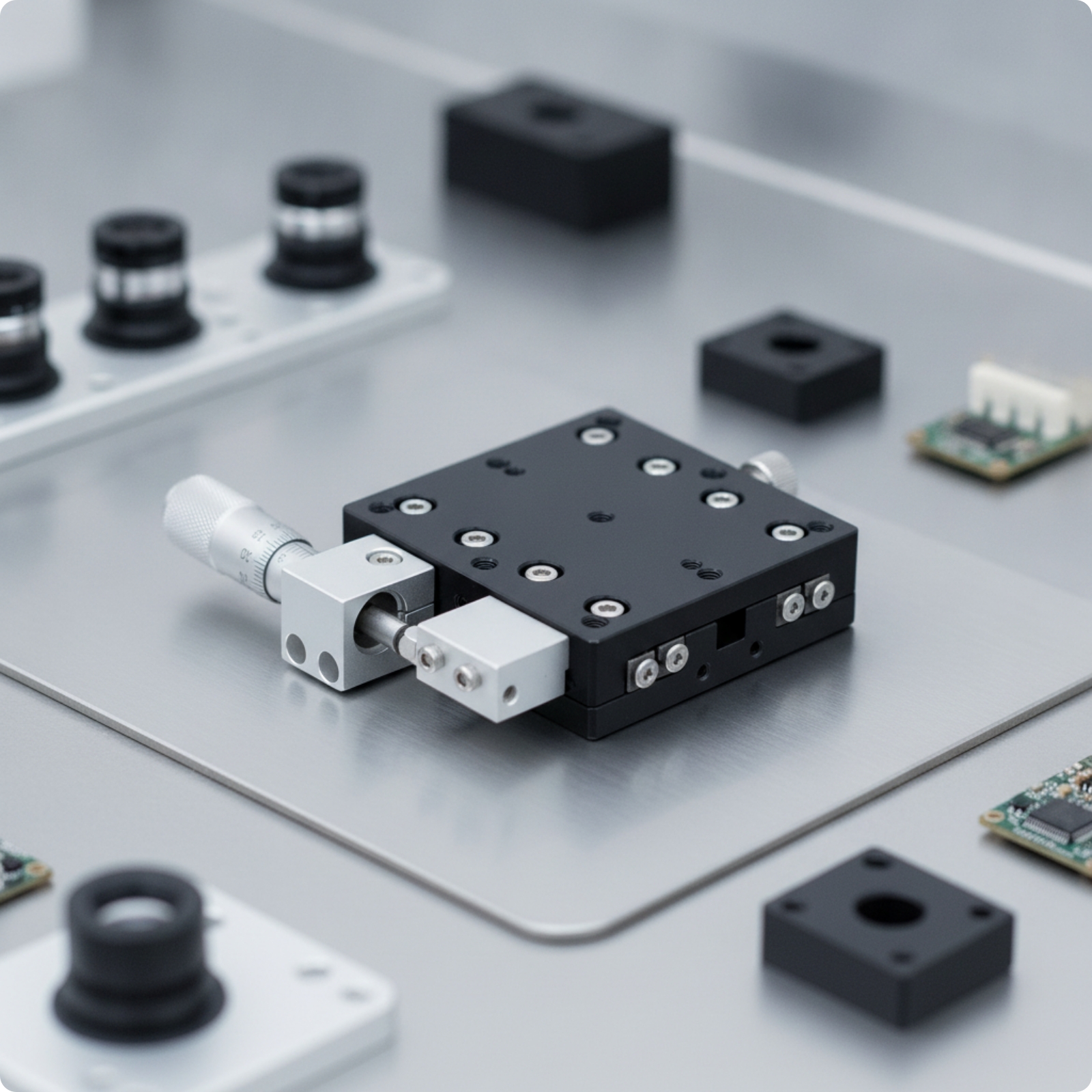 Linear Stage with Fine-Tuning Screw Screw Compact Manual Positioning Stage