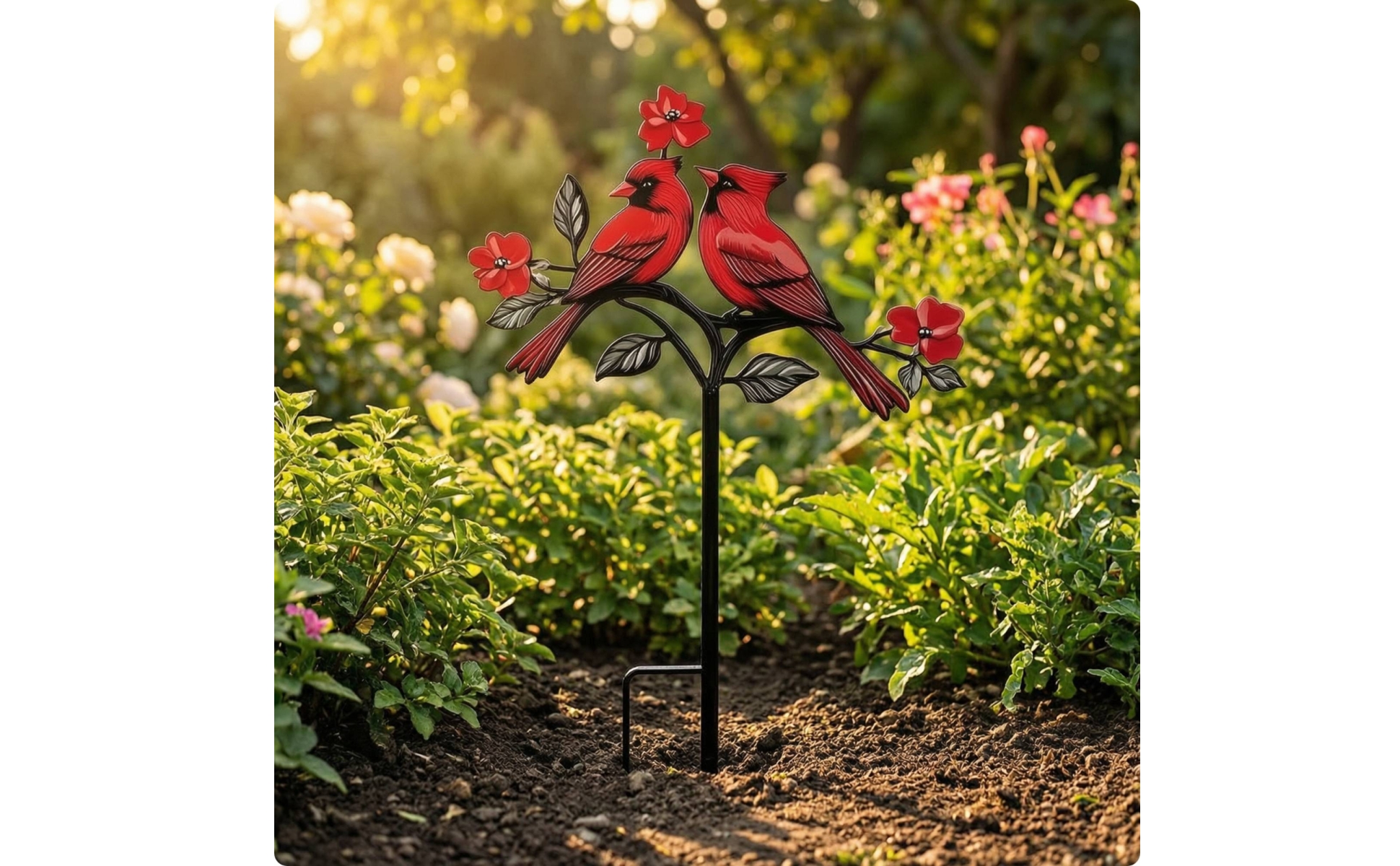 Metal Garden Stake with Bird Design Outdoor Bird Garden Stake Decorative