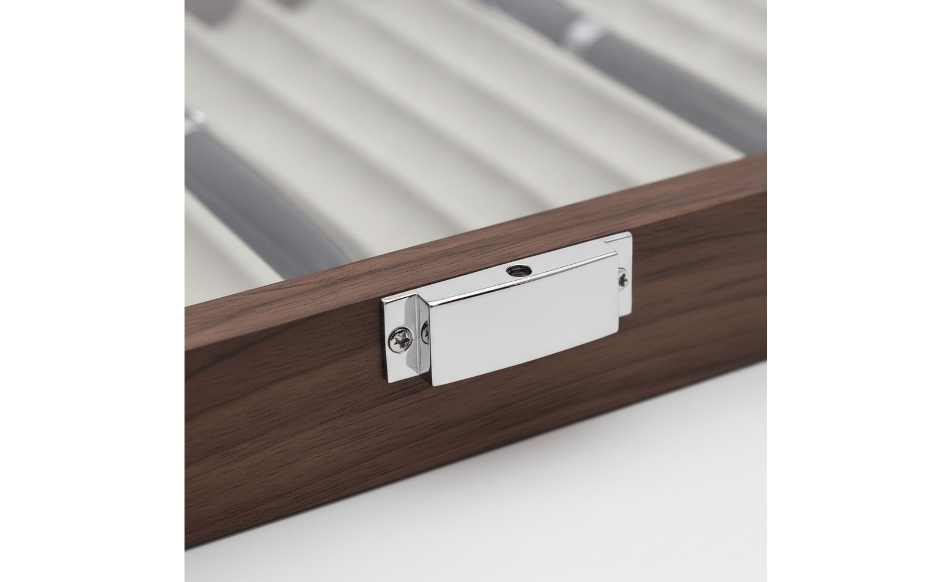 Wooden Pen Box with Glass Lid Executive Wood Pen Display Box Lined for Desktop