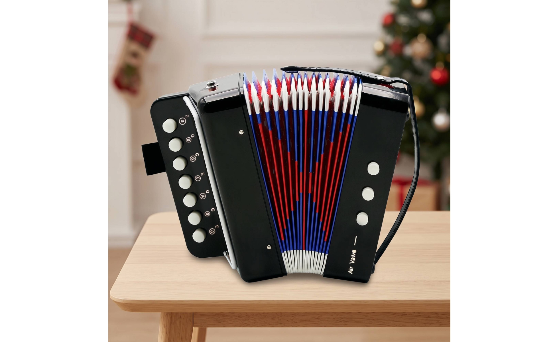 Toy Accordion 7-Key Kids Accordion 2-Bass for Music Lessons, Beginners