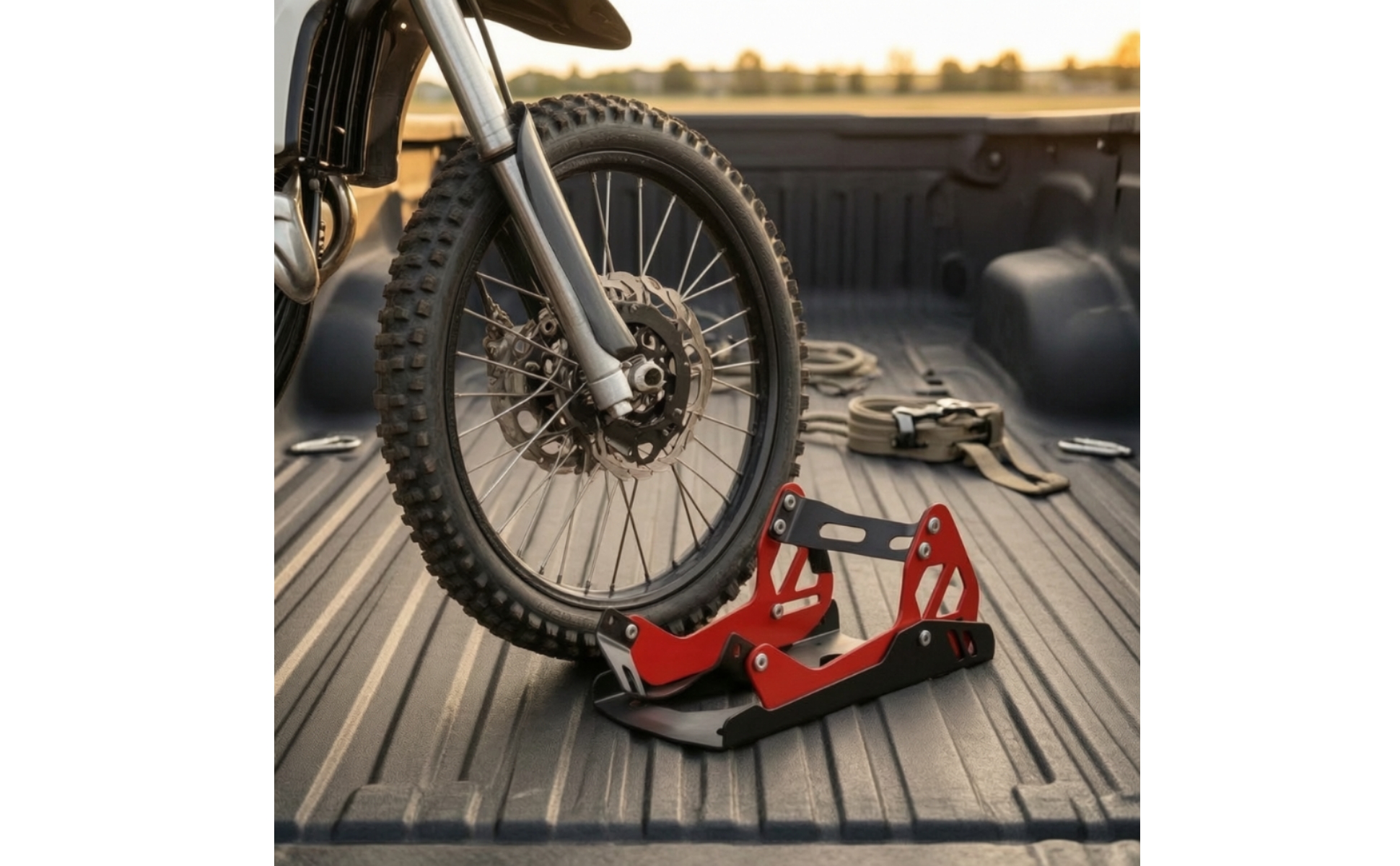 Motorcycle Wheel Chock Low-Height Motorcycle Wheel Stand Reinforced for Trailer