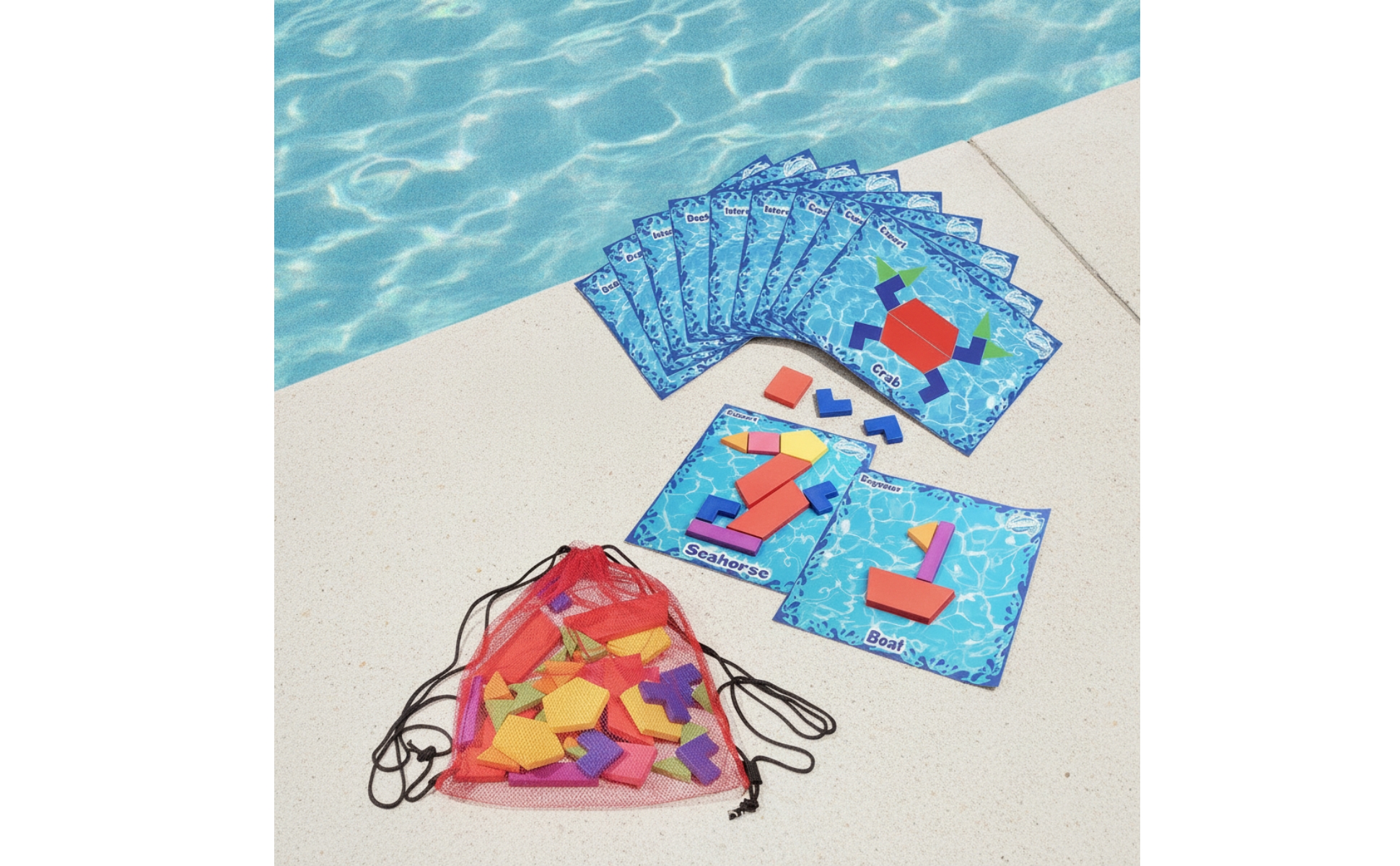Pool Puzzle with Challenge Cards Waterproof Underwater Puzzle Educational