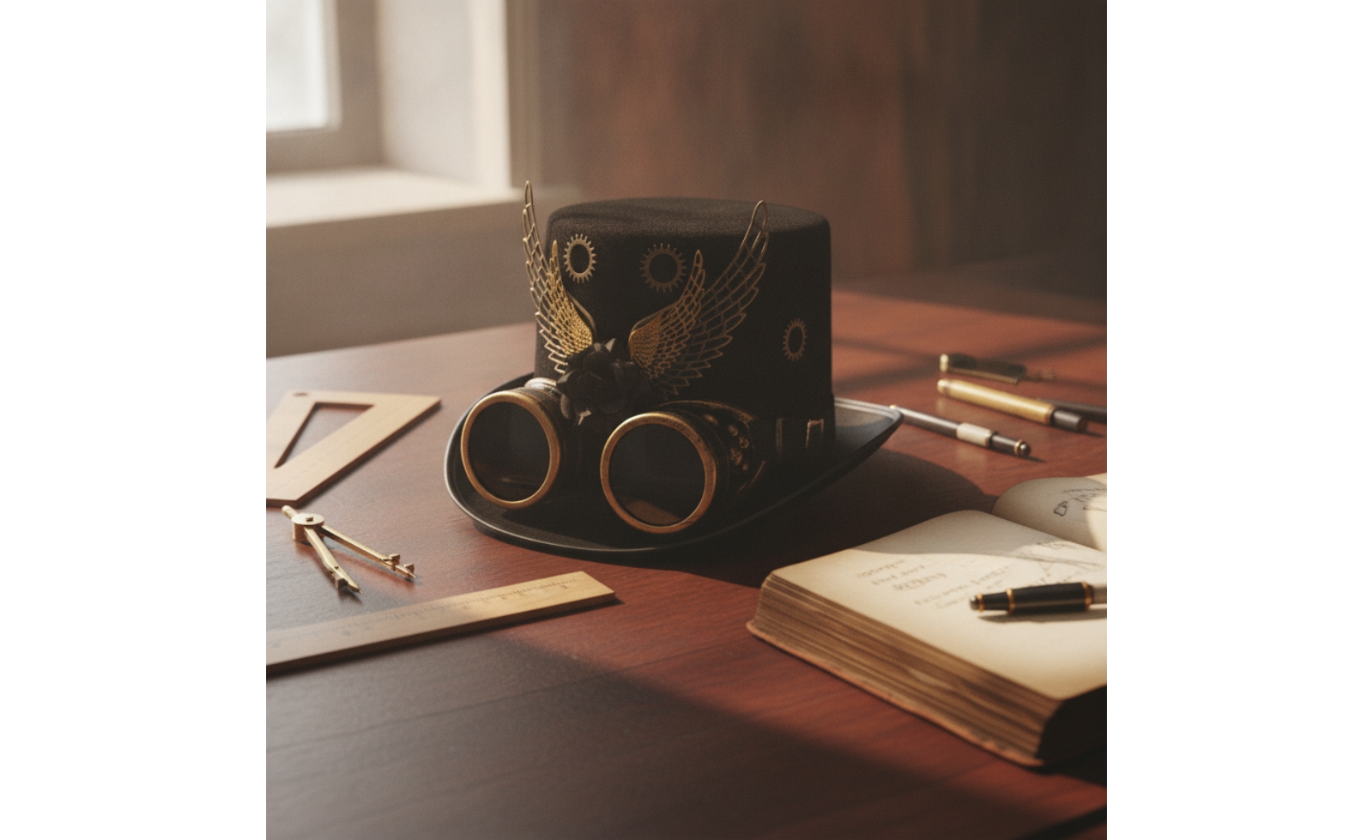 Steampunk Top Hat 19th-Century-inspiredInspired Top Hat with Goggles