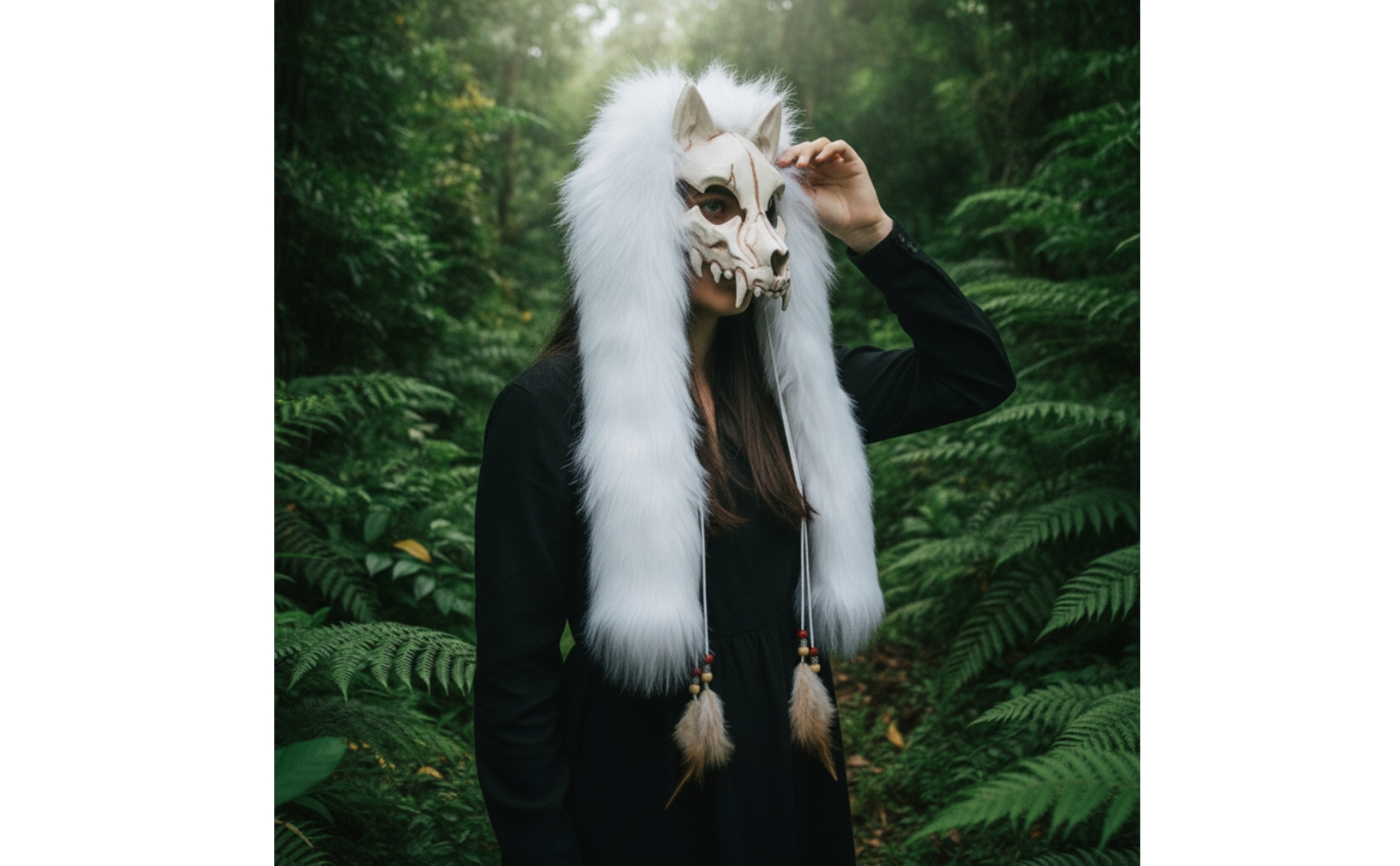 Animal Skull Headpiece Faux Wolf Skull Headpiece Realistic for Photoshoots