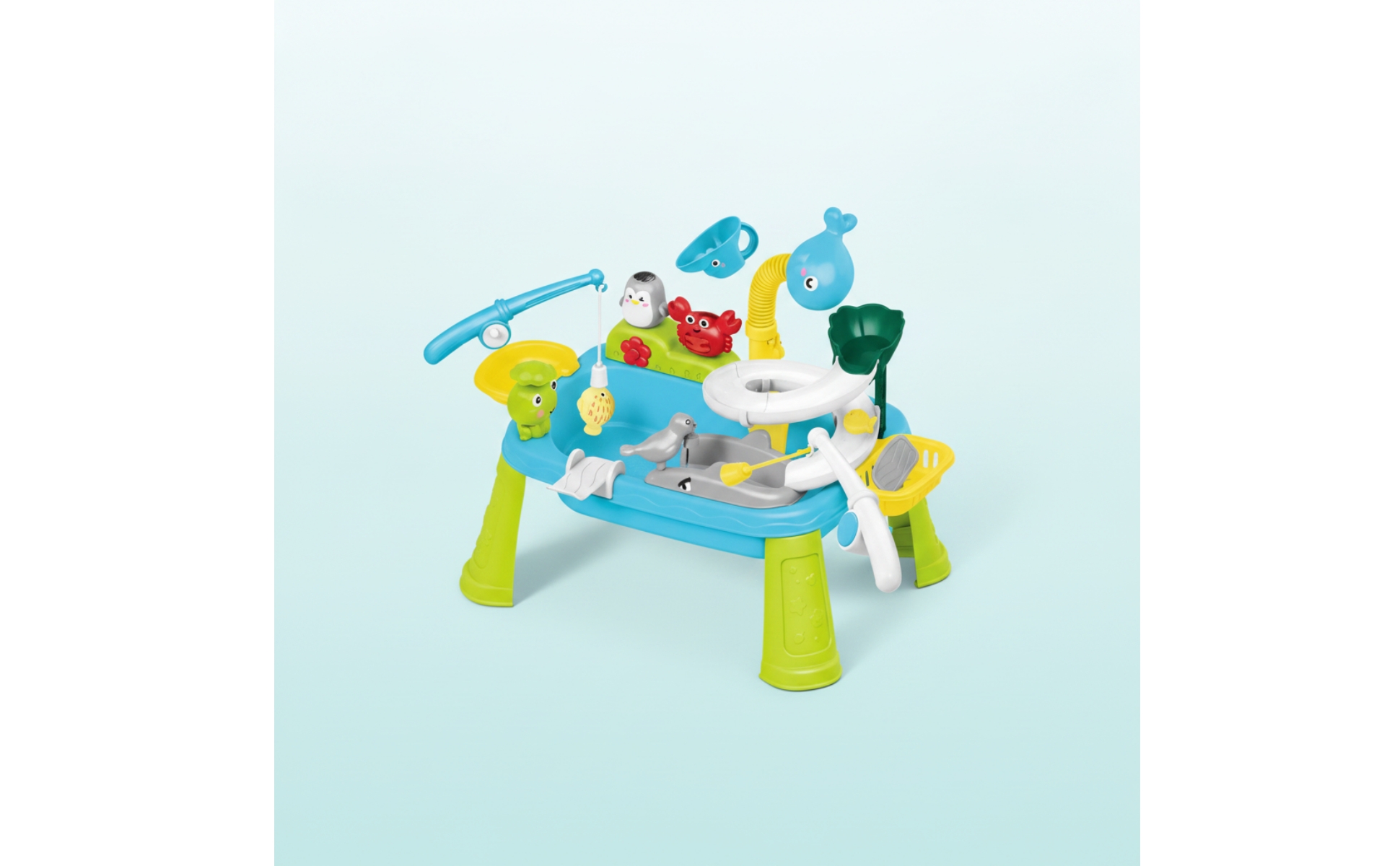 Water Play Table Summer Sensory Table with Hand Pump Interactive for Toddlers