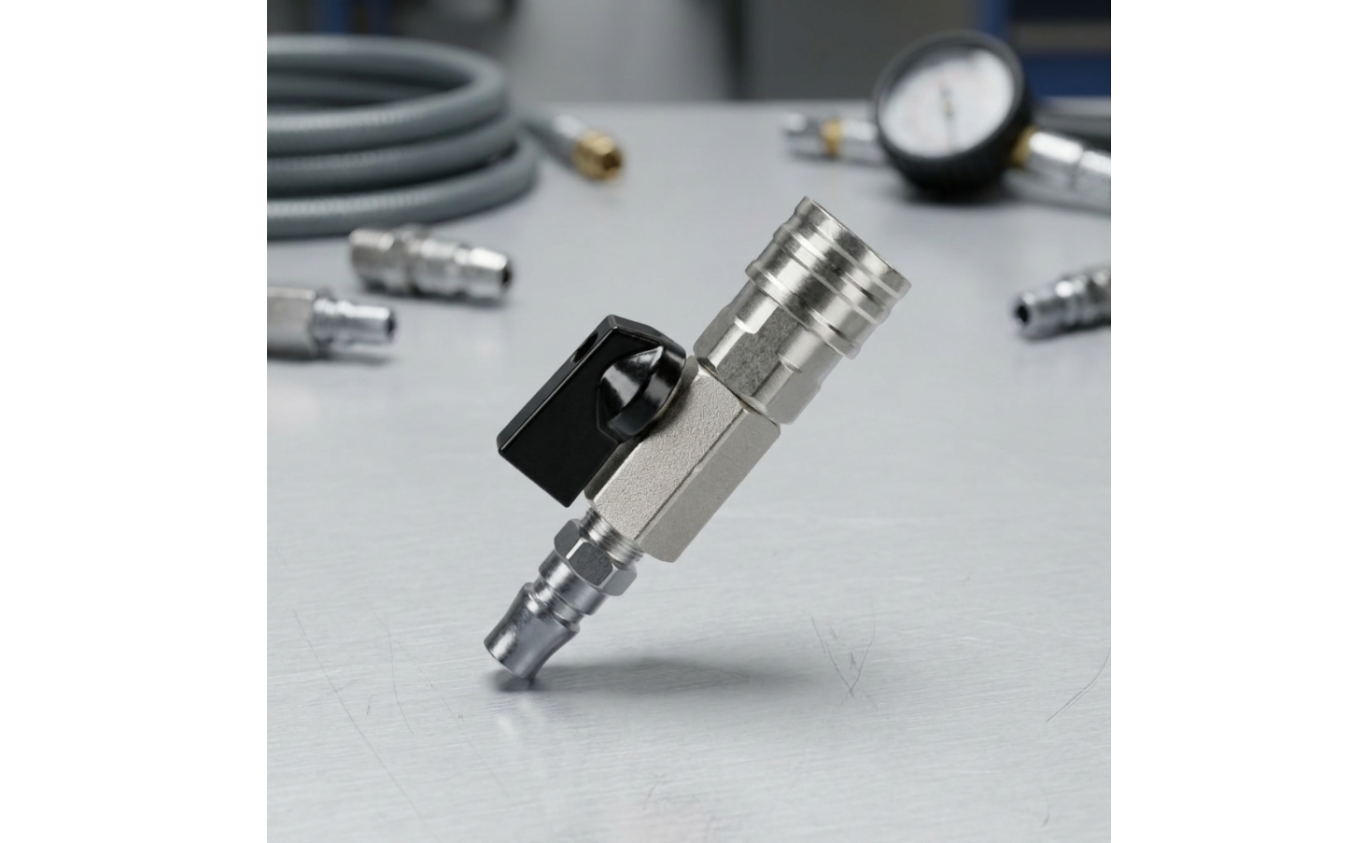 Inline Shut-off Valve Metal Ball Valve with Quick Connect Fittings Compact