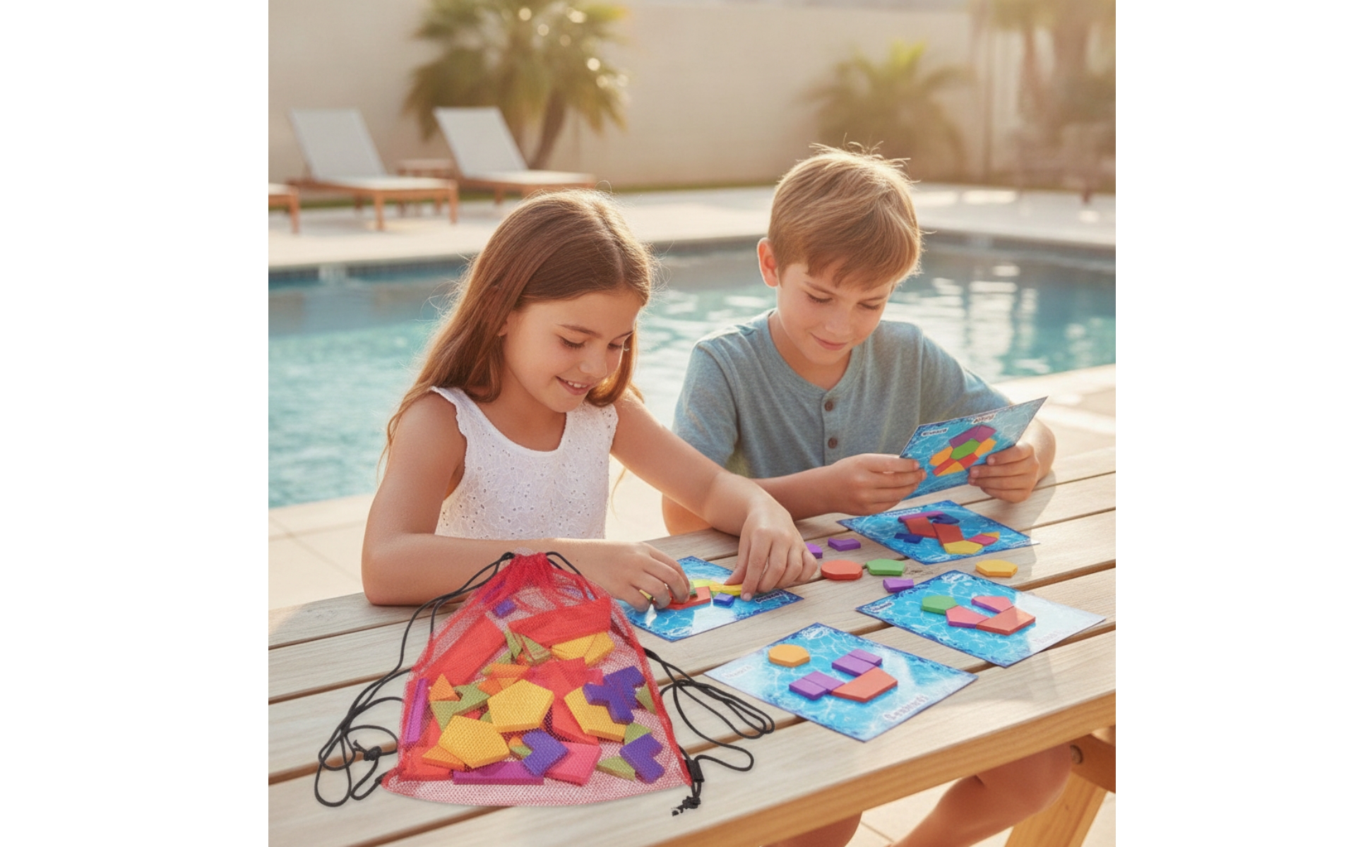 Pool Puzzle with Challenge Cards Waterproof Underwater Puzzle Educational