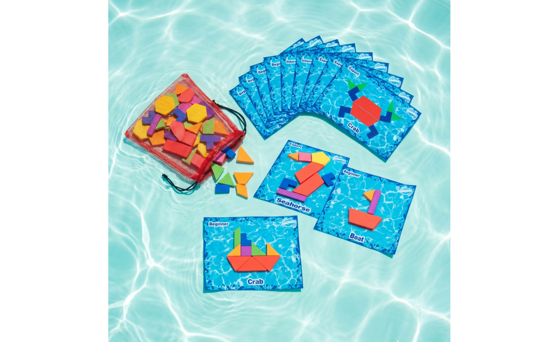 Pool Puzzle with Challenge Cards Waterproof Underwater Puzzle Educational