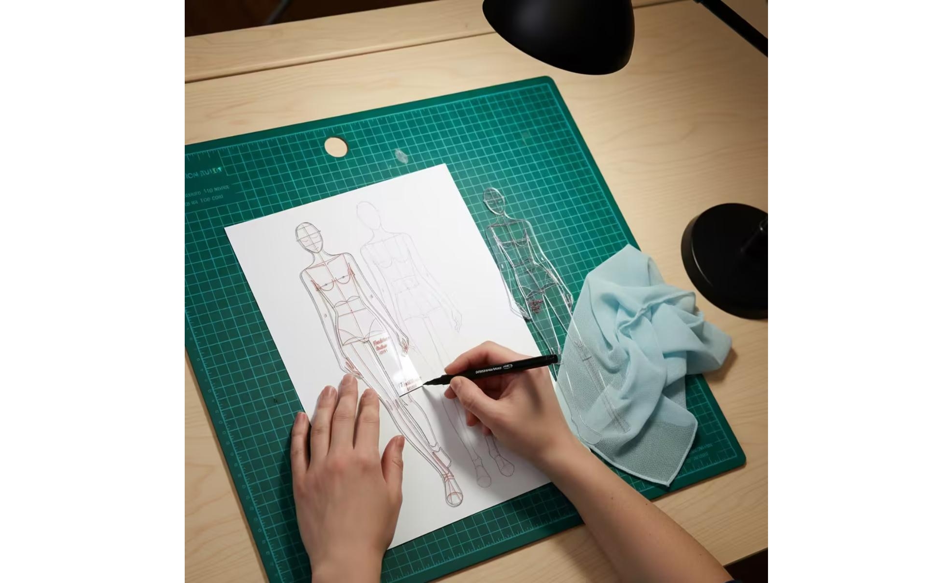 4 Pieces Fashion Figure Template Time-Saving Body Template Ruler Flat