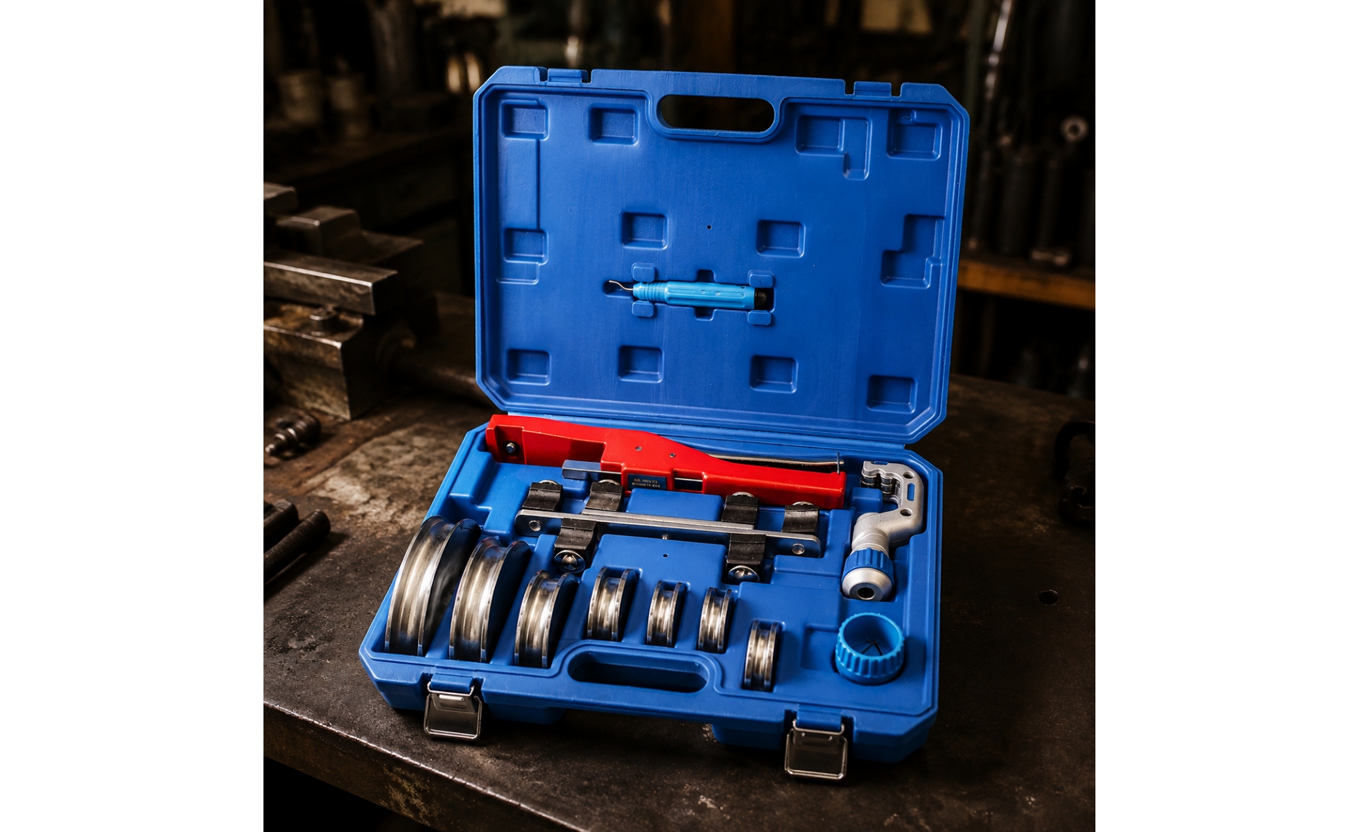 Pipe Bender Kit with Case 90-Degree Ratchet Pipe Bender Portable for Installers
