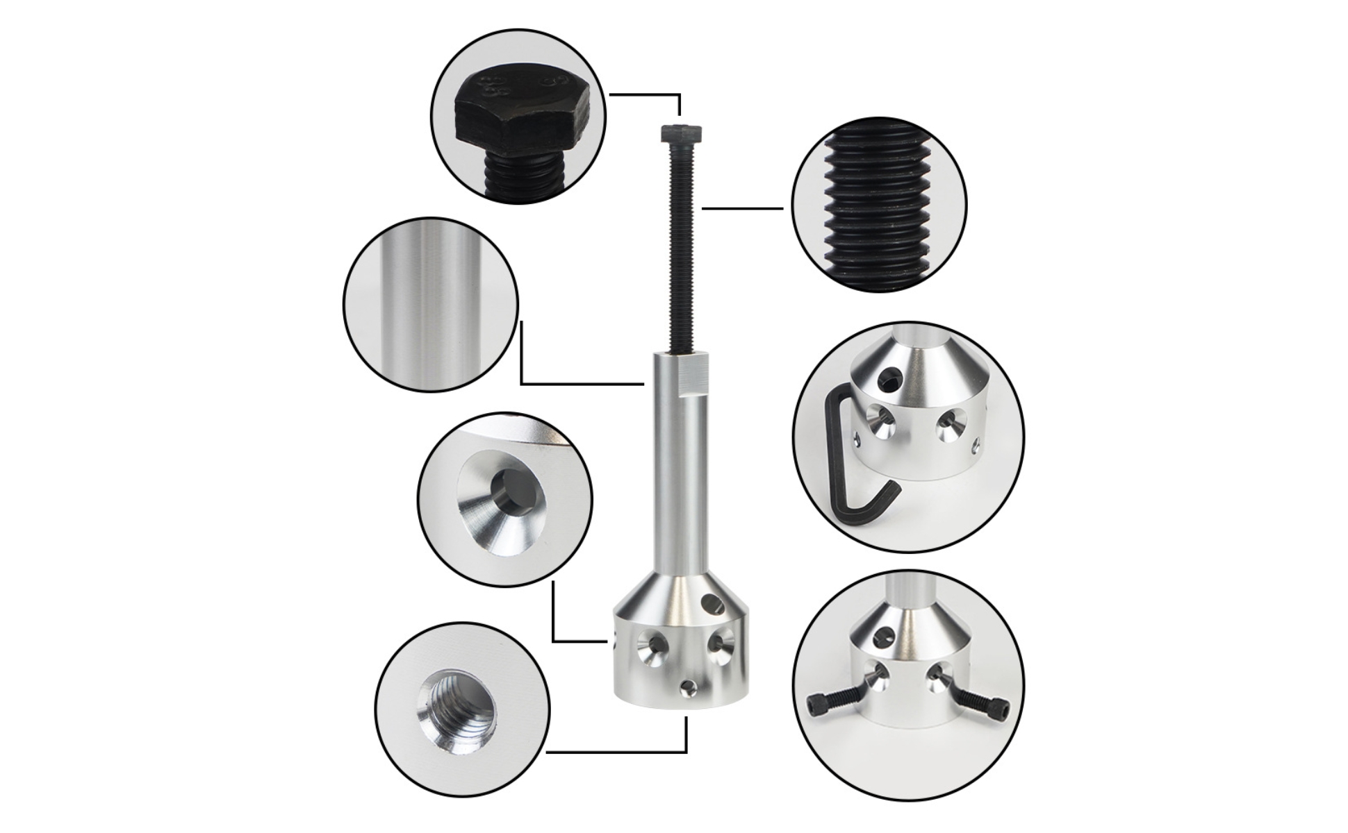 Fan Blade Blower Wheel Puller Remover Aluminum Alloy for Repair Shops, Mechanics