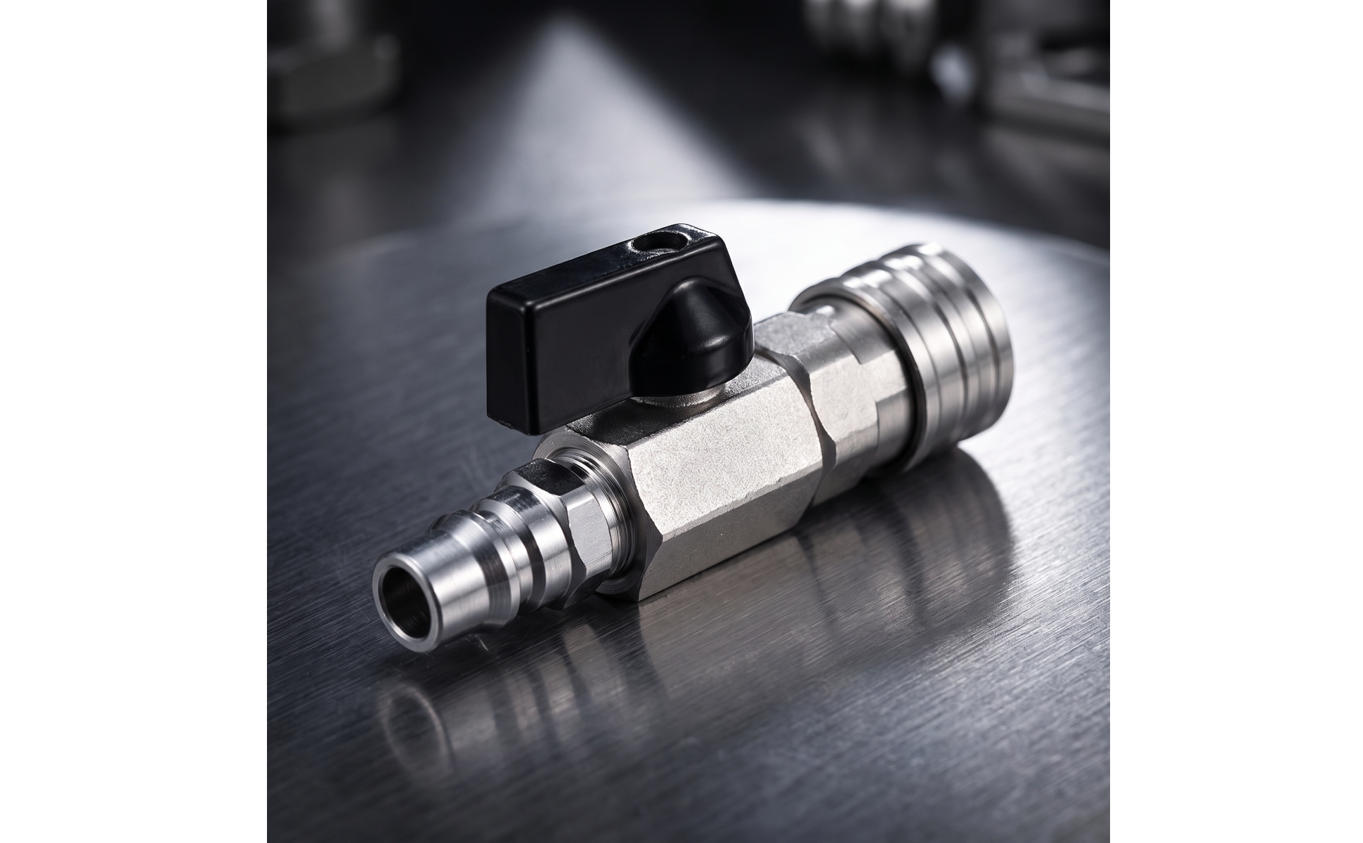 Inline Shut-off Valve Metal Ball Valve with Quick Connect Fittings Compact