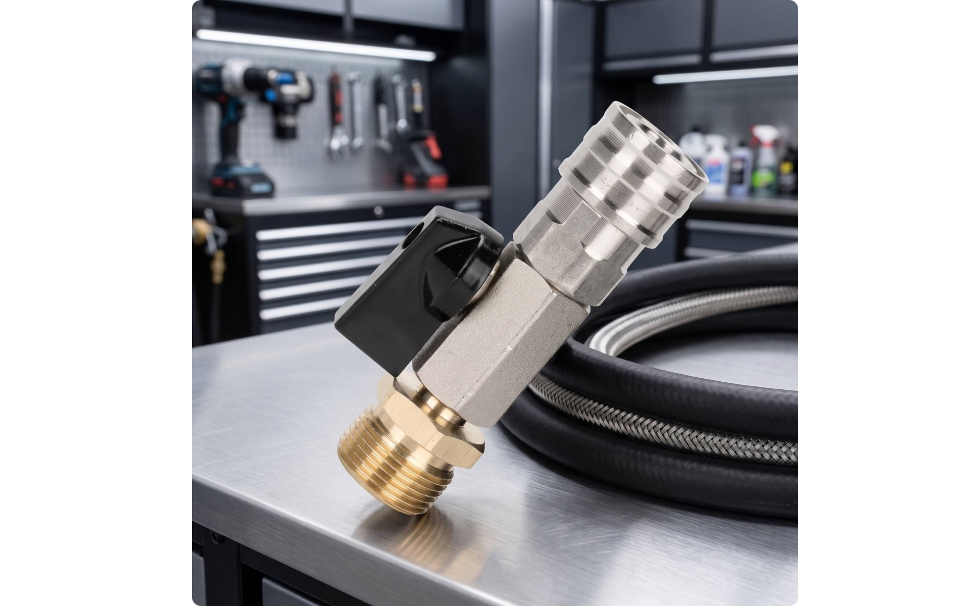 Inline Shut-off Valve Metal Ball Valve with Quick Connect Fittings Compact