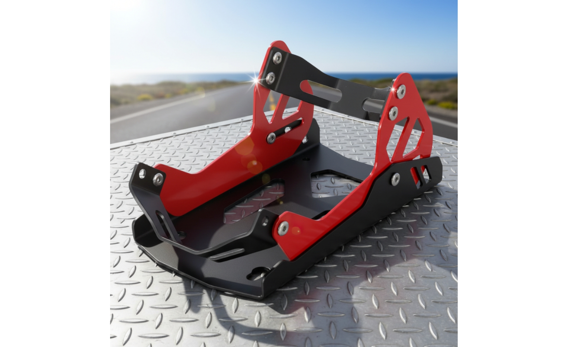 Motorcycle Wheel Chock Low-Height Motorcycle Wheel Stand Reinforced for Trailer