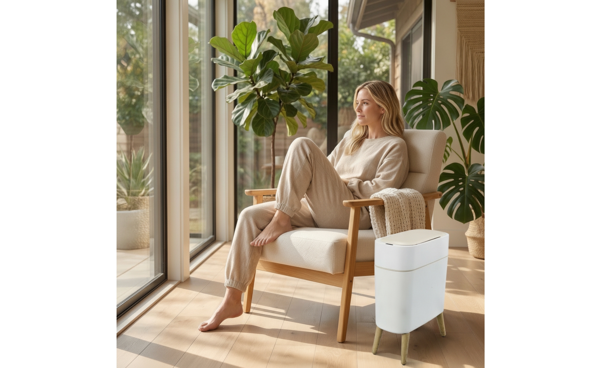 Smart Sensor Trash Can Narrow Automatic Trash Can with Legs Elevated for Kitchen